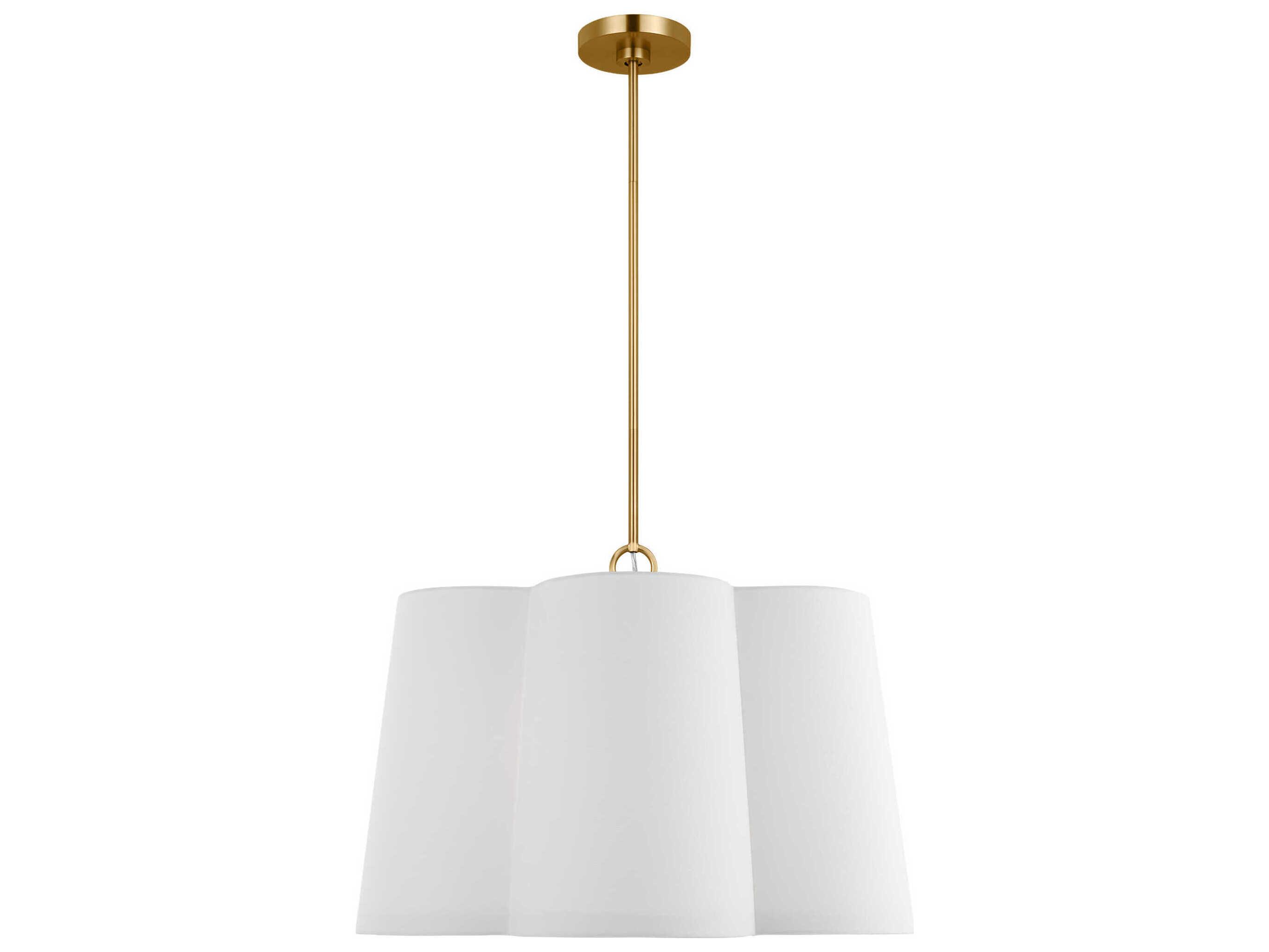 Visual Comfort Studio Bronte 4-Light Burnished Brass White Pendant