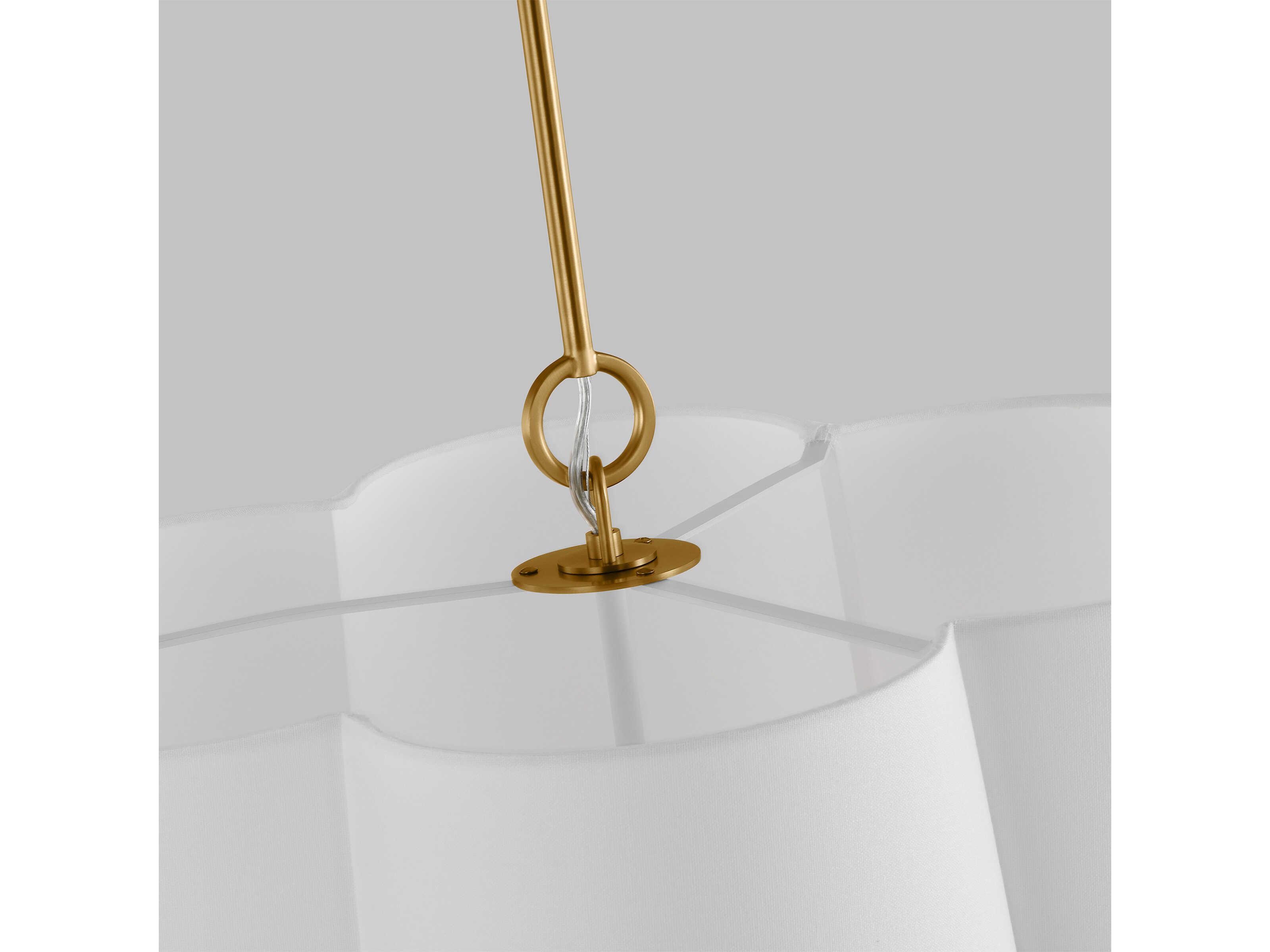 Visual Comfort Studio Bronte 4-Light Burnished Brass White Pendant