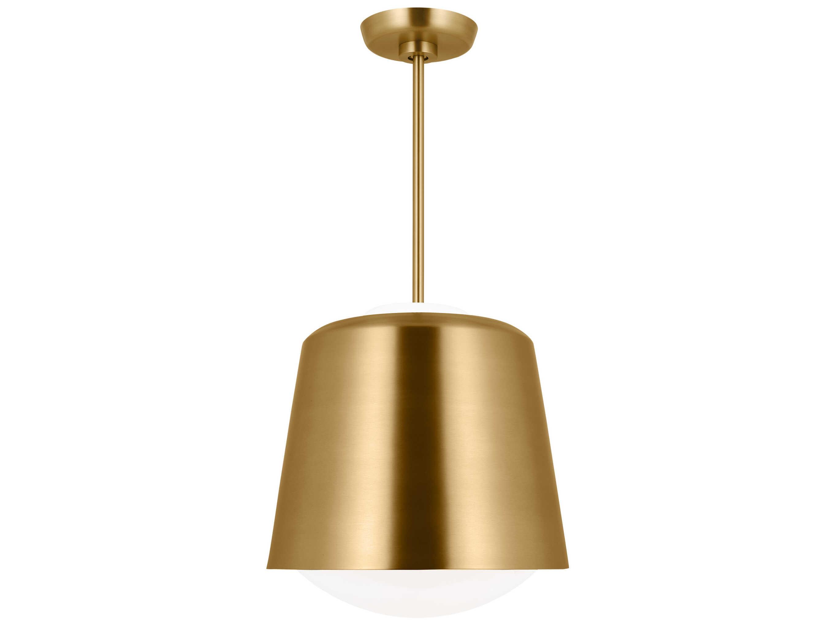 Visual Comfort Studio Draper 1-Light Burnished Brass Bowl Mini Pendant