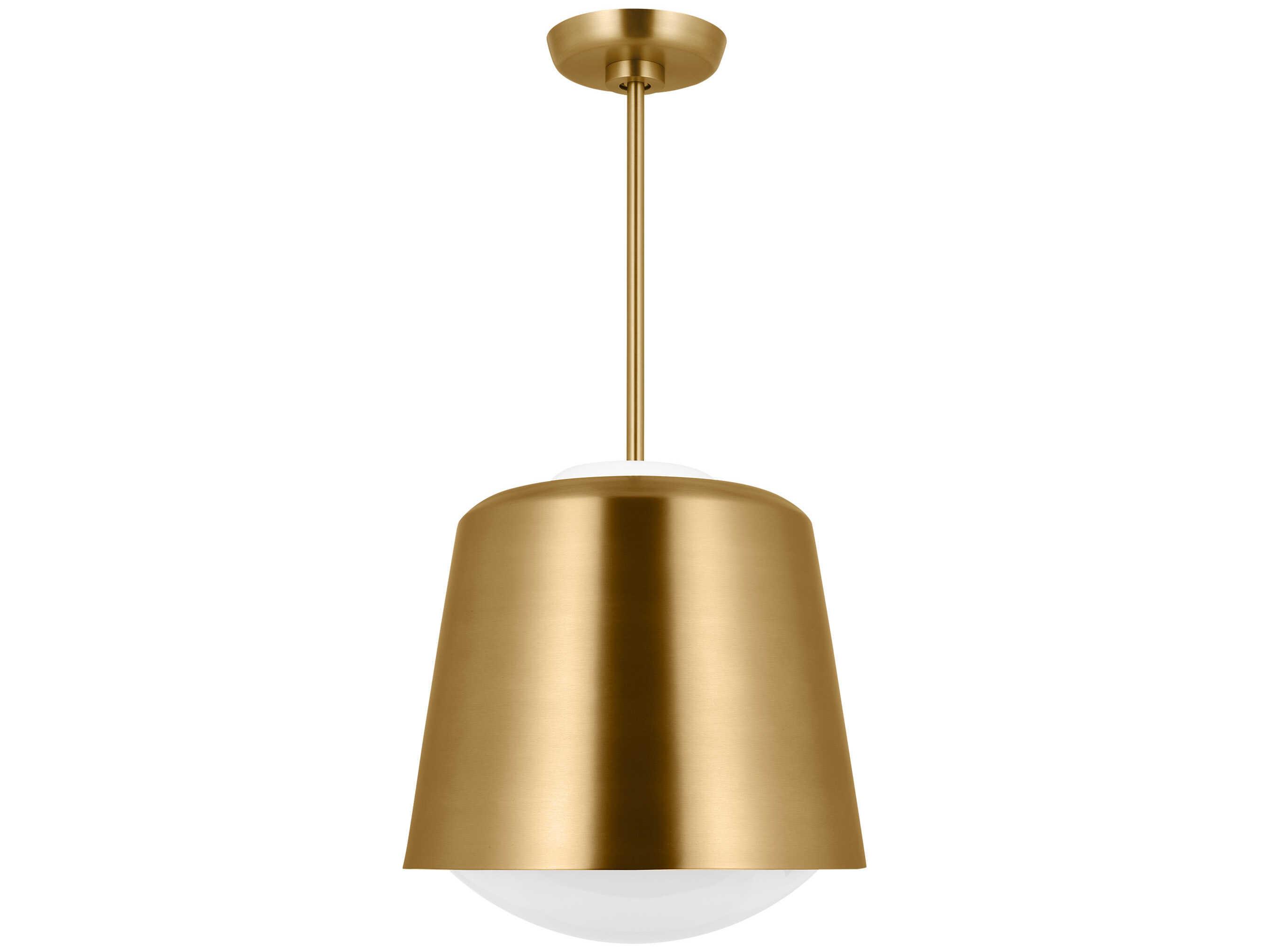 Visual Comfort Studio Draper 1-Light Burnished Brass Bowl Mini Pendant