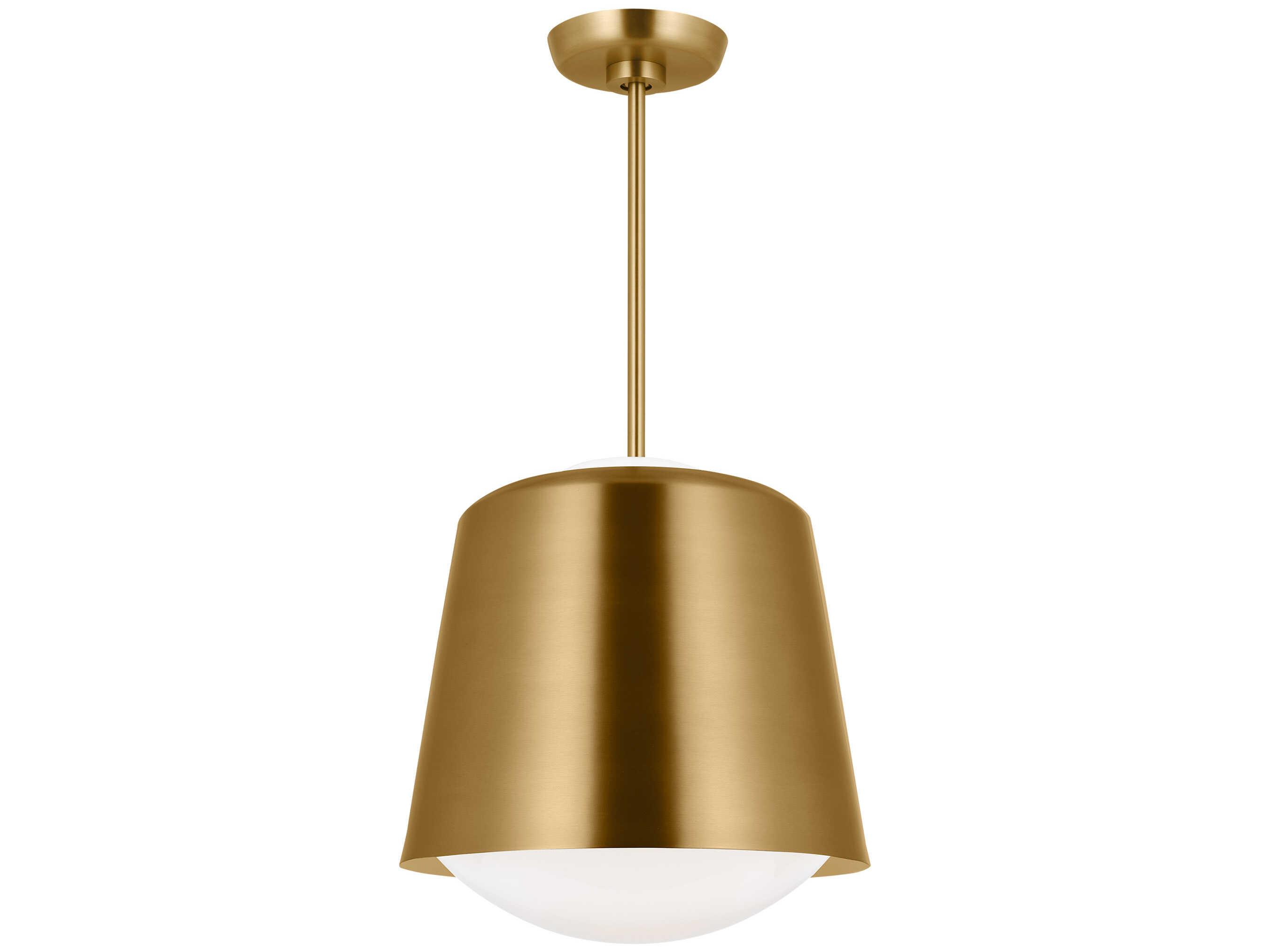 Visual Comfort Studio Draper 1-Light Burnished Brass Bowl Mini Pendant