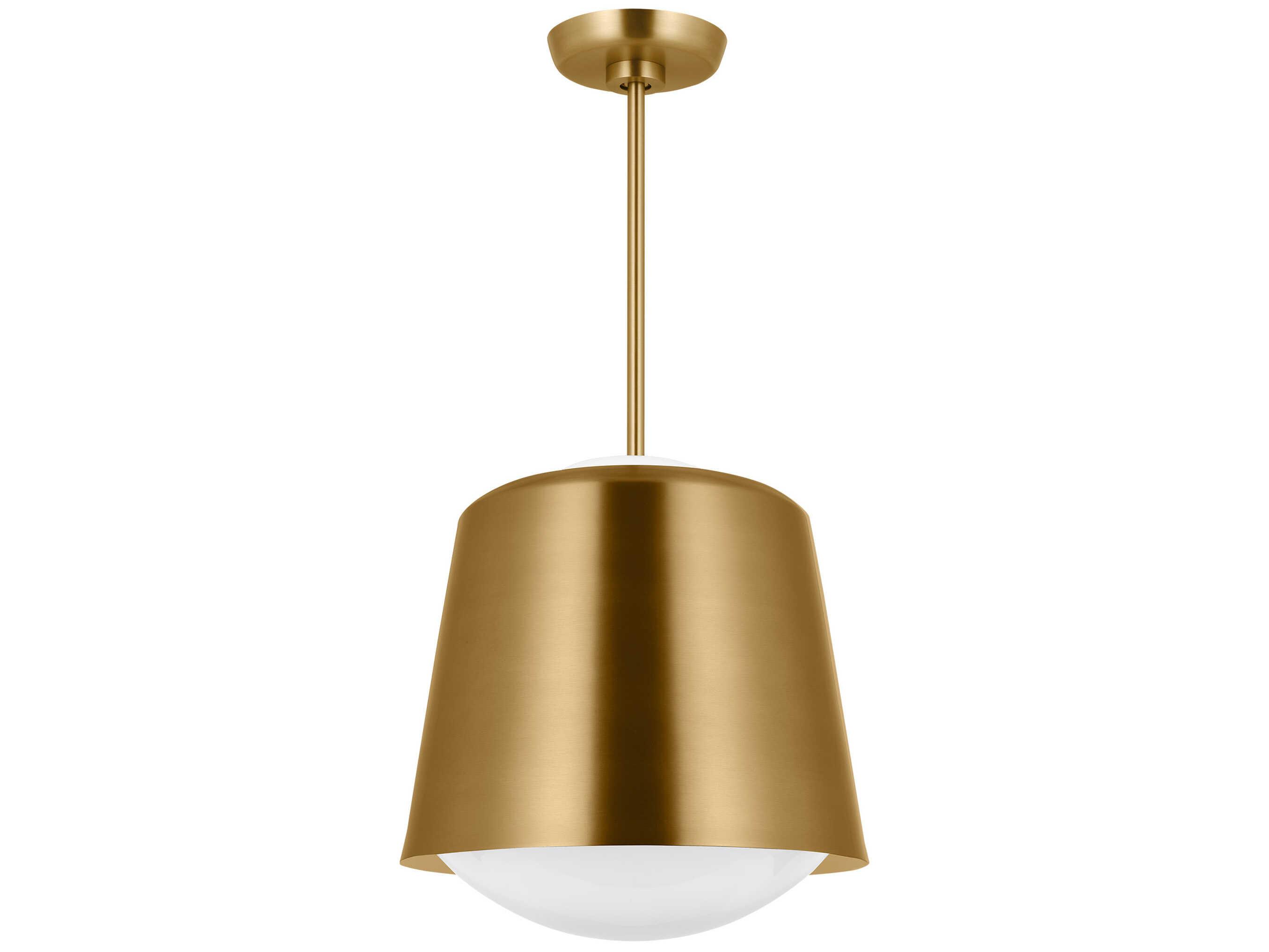 Visual Comfort Studio Draper 1-Light Burnished Brass Bowl Mini Pendant