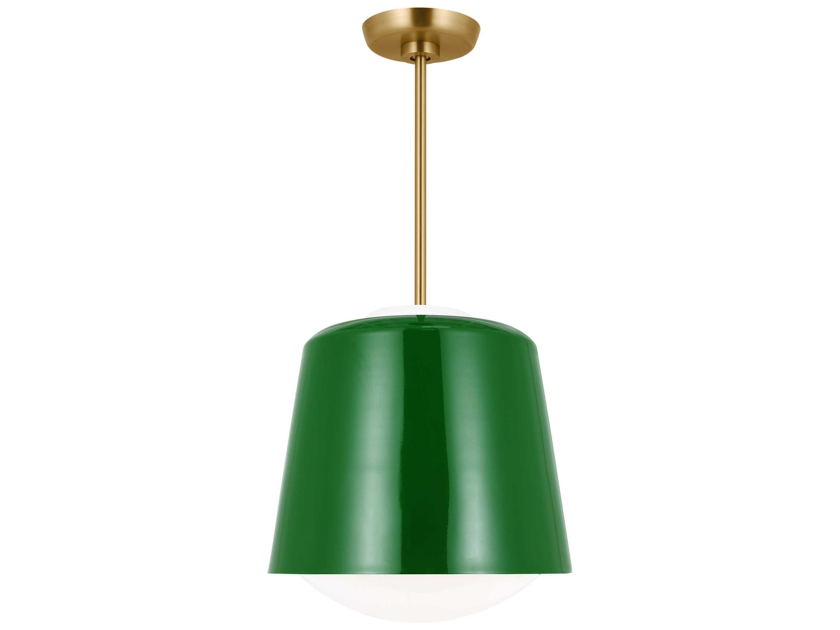 Visual Comfort Studio Draper 1-Light Green Bowl Mini Pendant