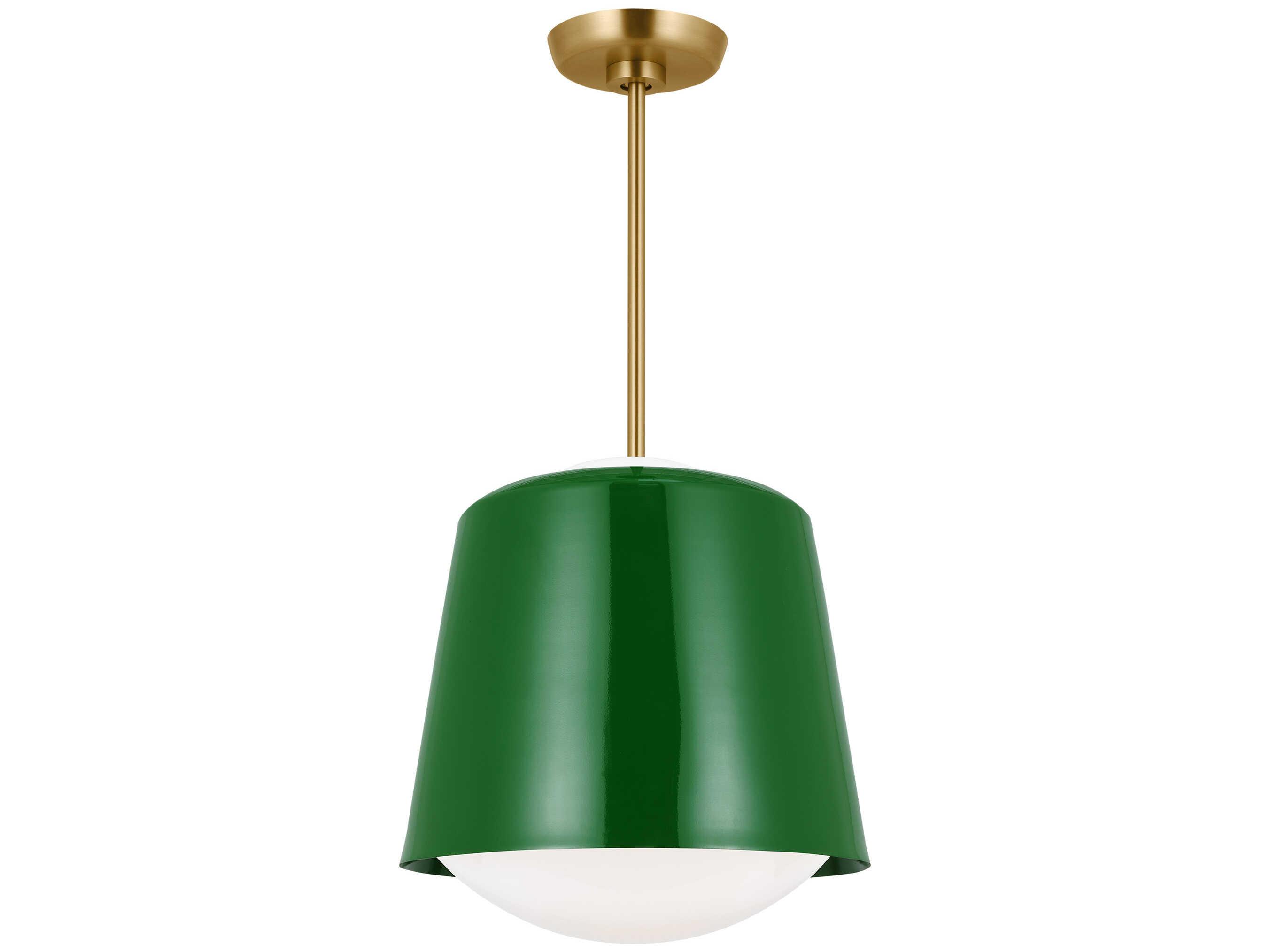 Visual Comfort Studio Draper 1-Light Green Bowl Mini Pendant