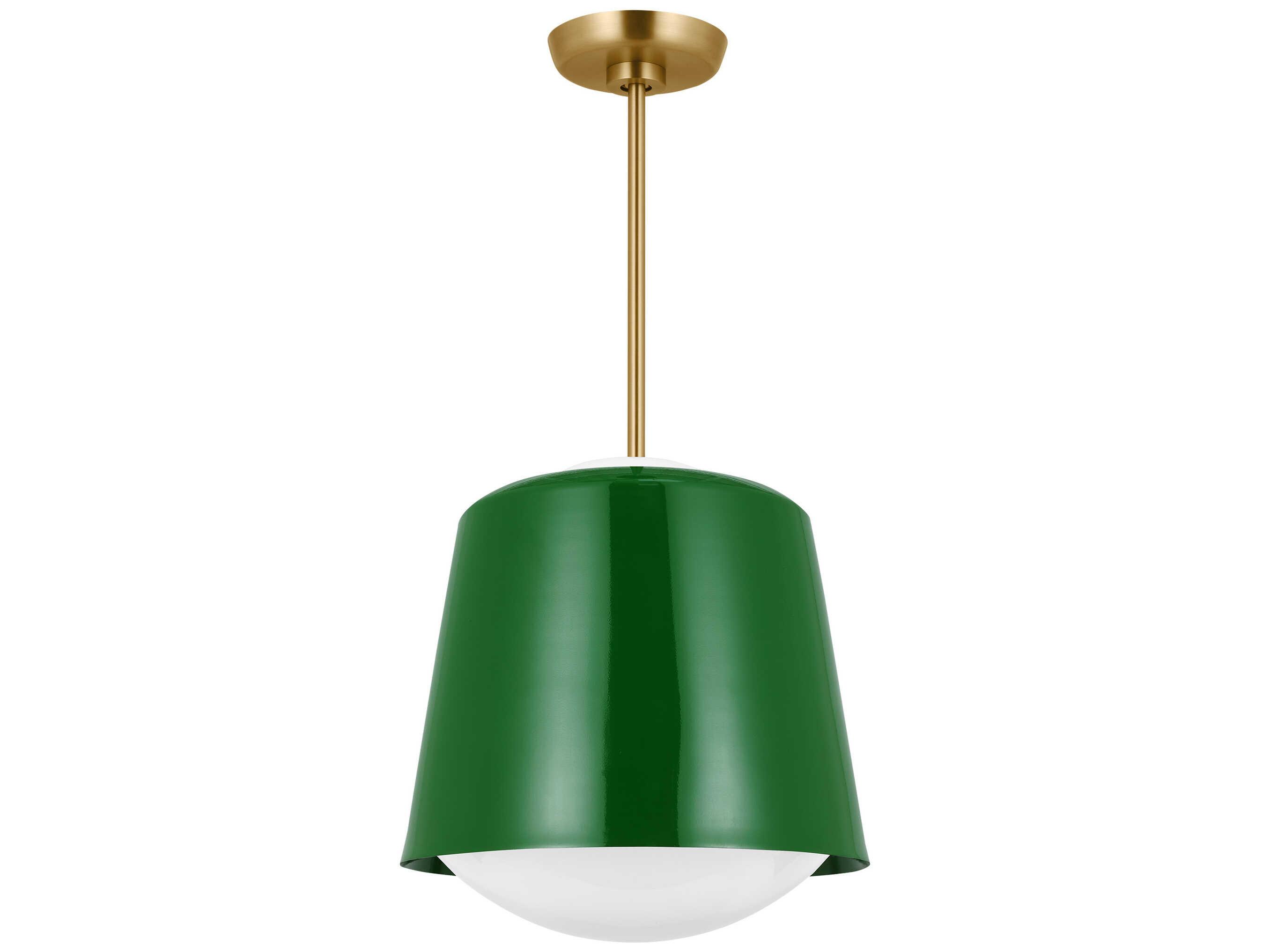 Visual Comfort Studio Draper 1-Light Green Bowl Mini Pendant