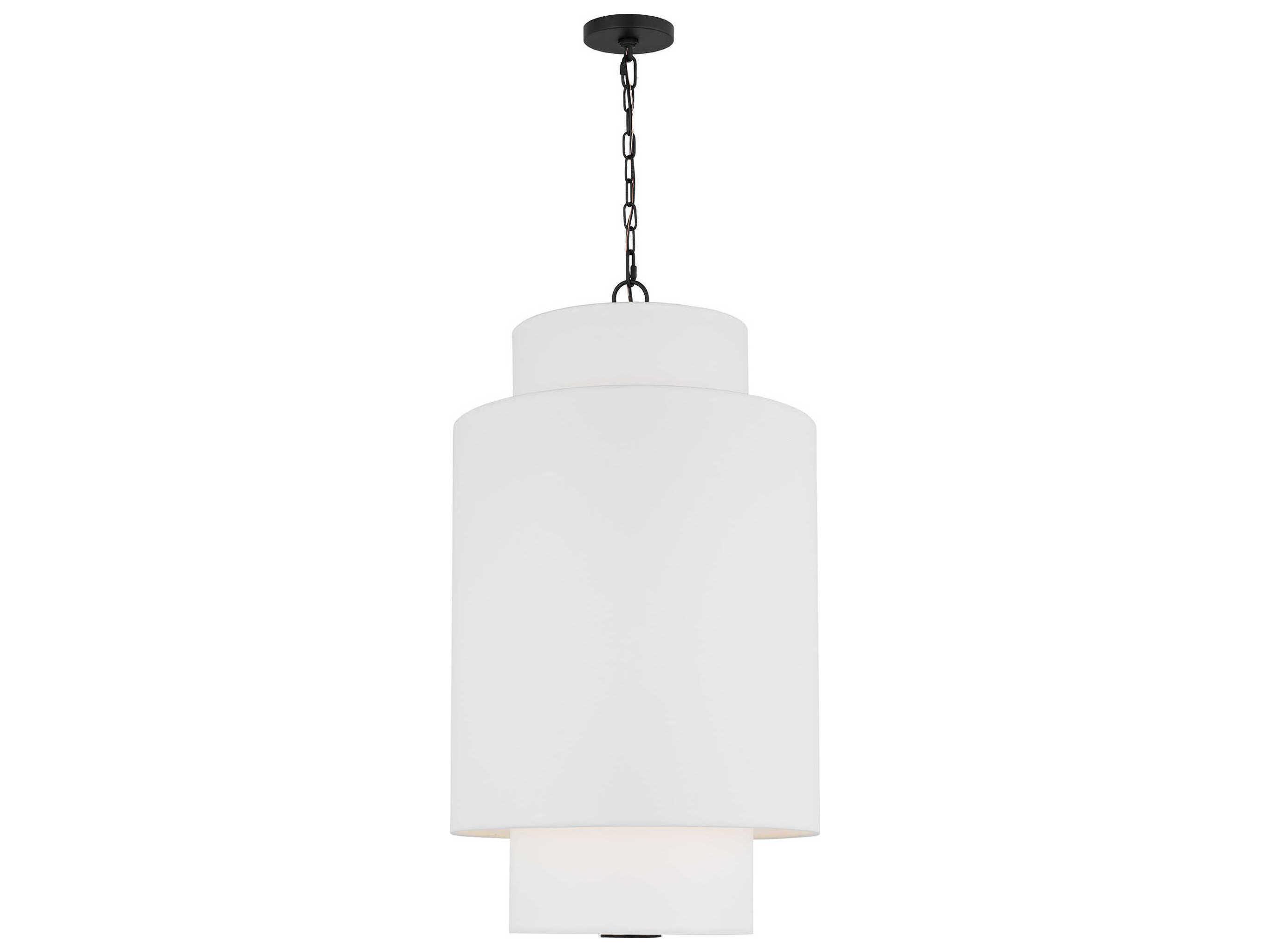 Visual Comfort Studio Sawyer 1-Light Midnight Black White Pendant
