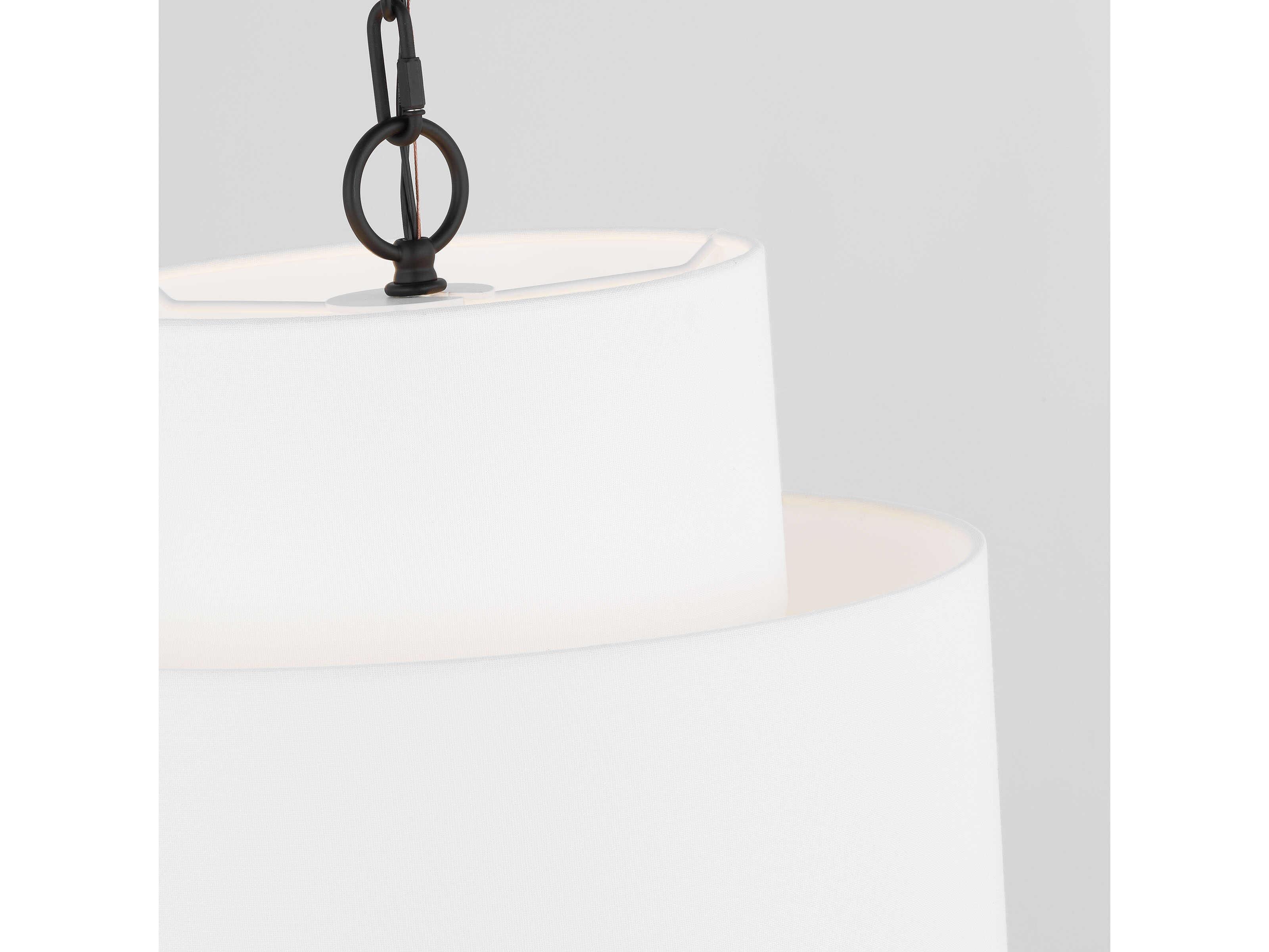Visual Comfort Studio Sawyer 1-Light Midnight Black White Pendant