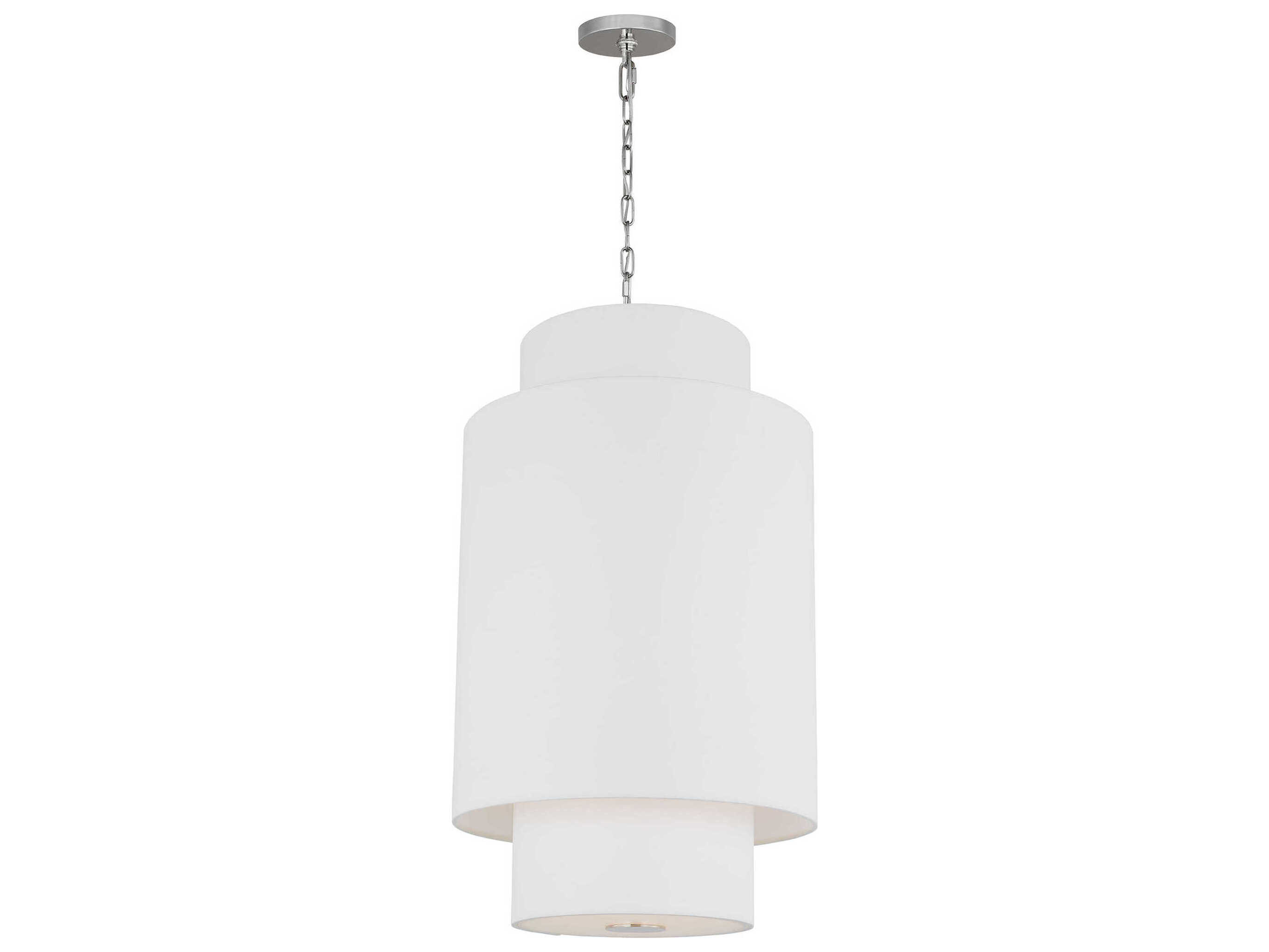 Visual Comfort Studio Sawyer 1-Light Polished Nickel White Pendant