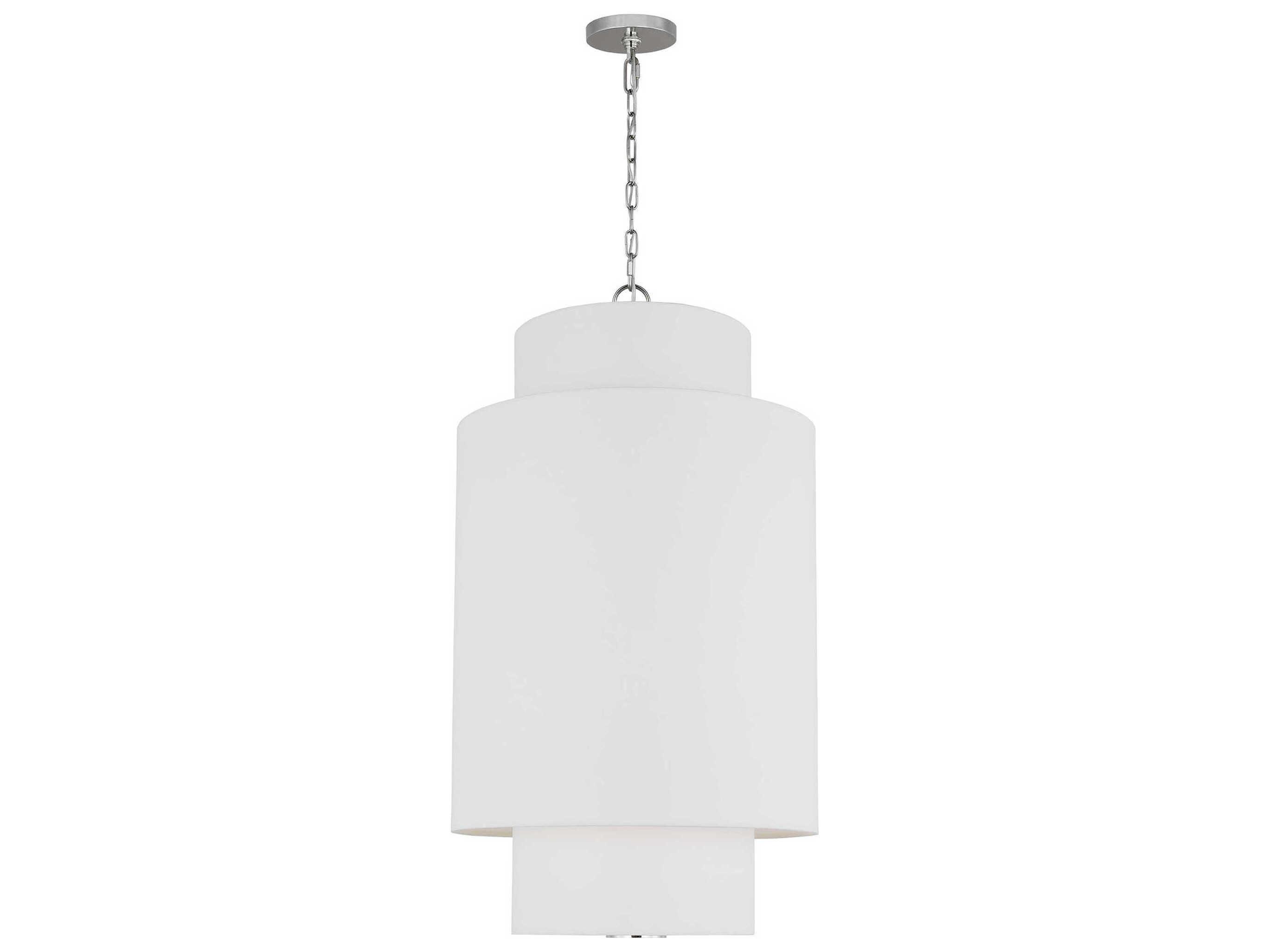 Visual Comfort Studio Sawyer 1-Light Polished Nickel White Pendant