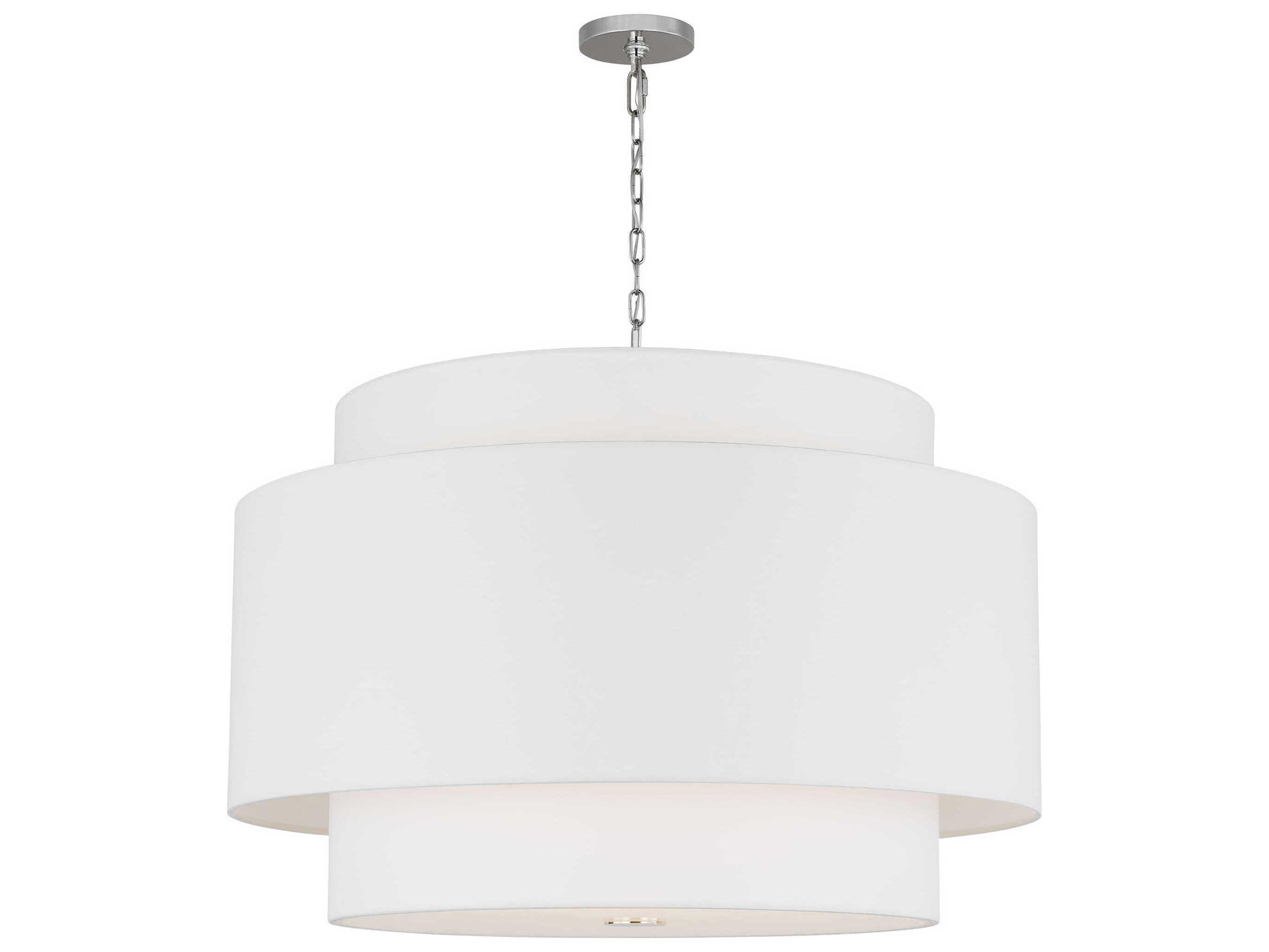 Visual Comfort Studio Sawyer 4-Light Polished Nickel White Pendant