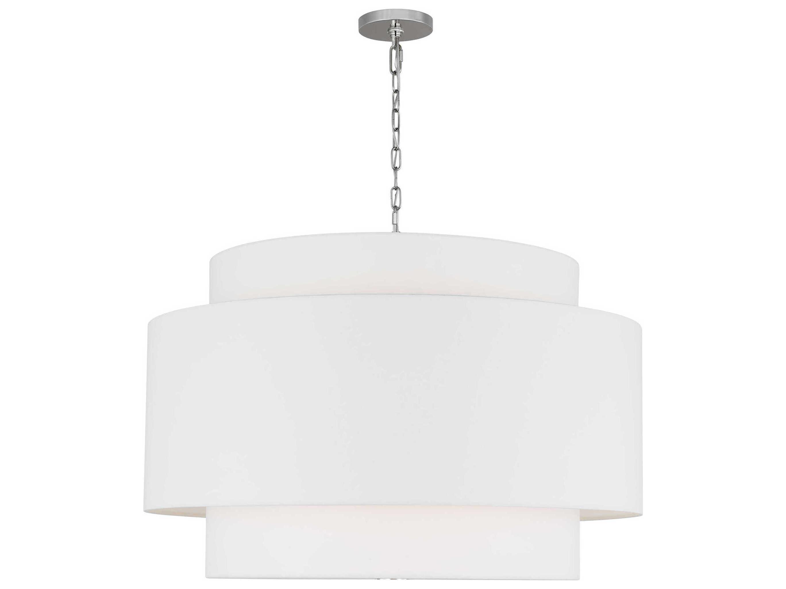 Visual Comfort Studio Sawyer 4-Light Polished Nickel White Pendant