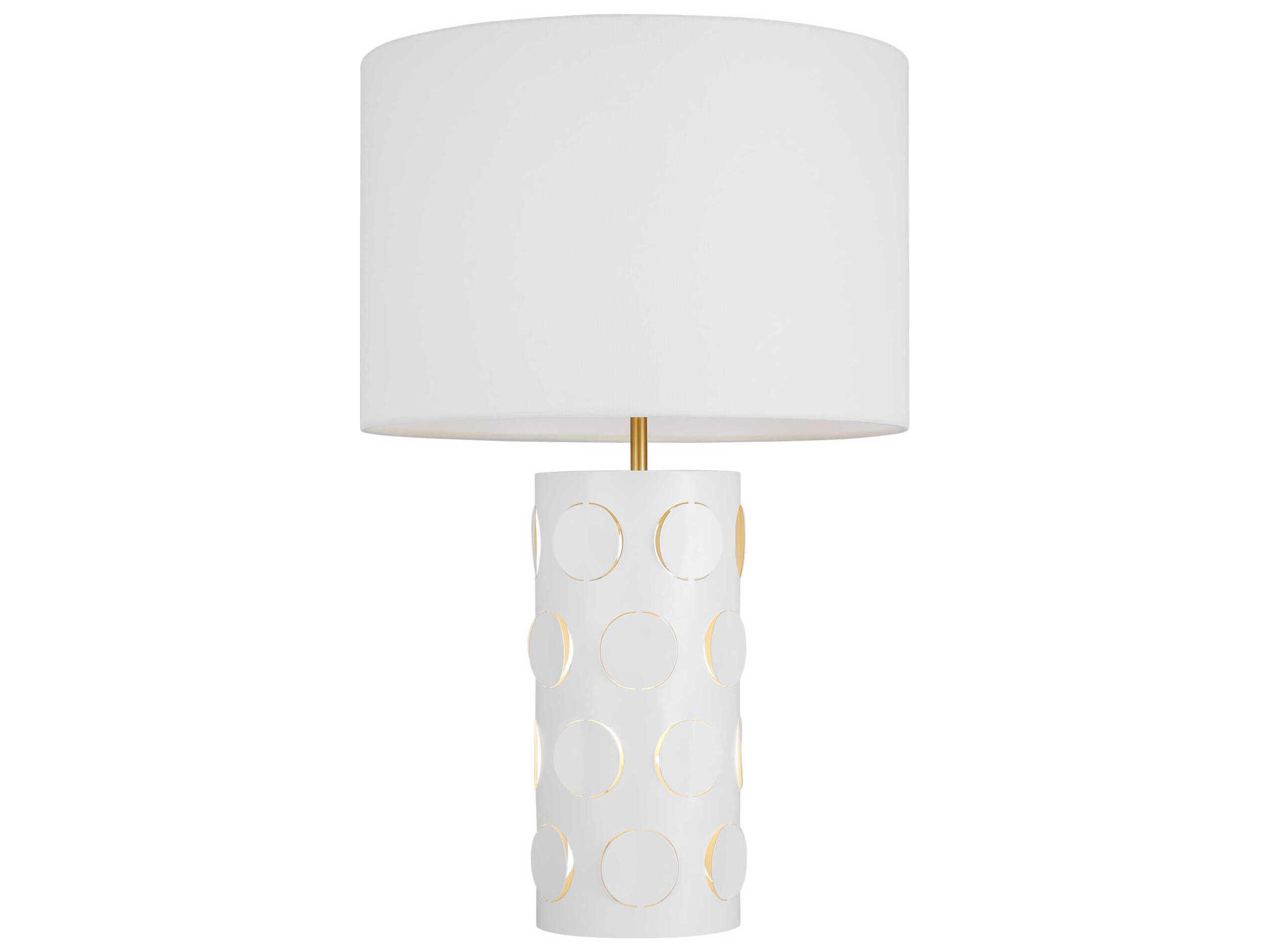 Visual Comfort Studio Dottie Burnished Brass White Buffet Lamp