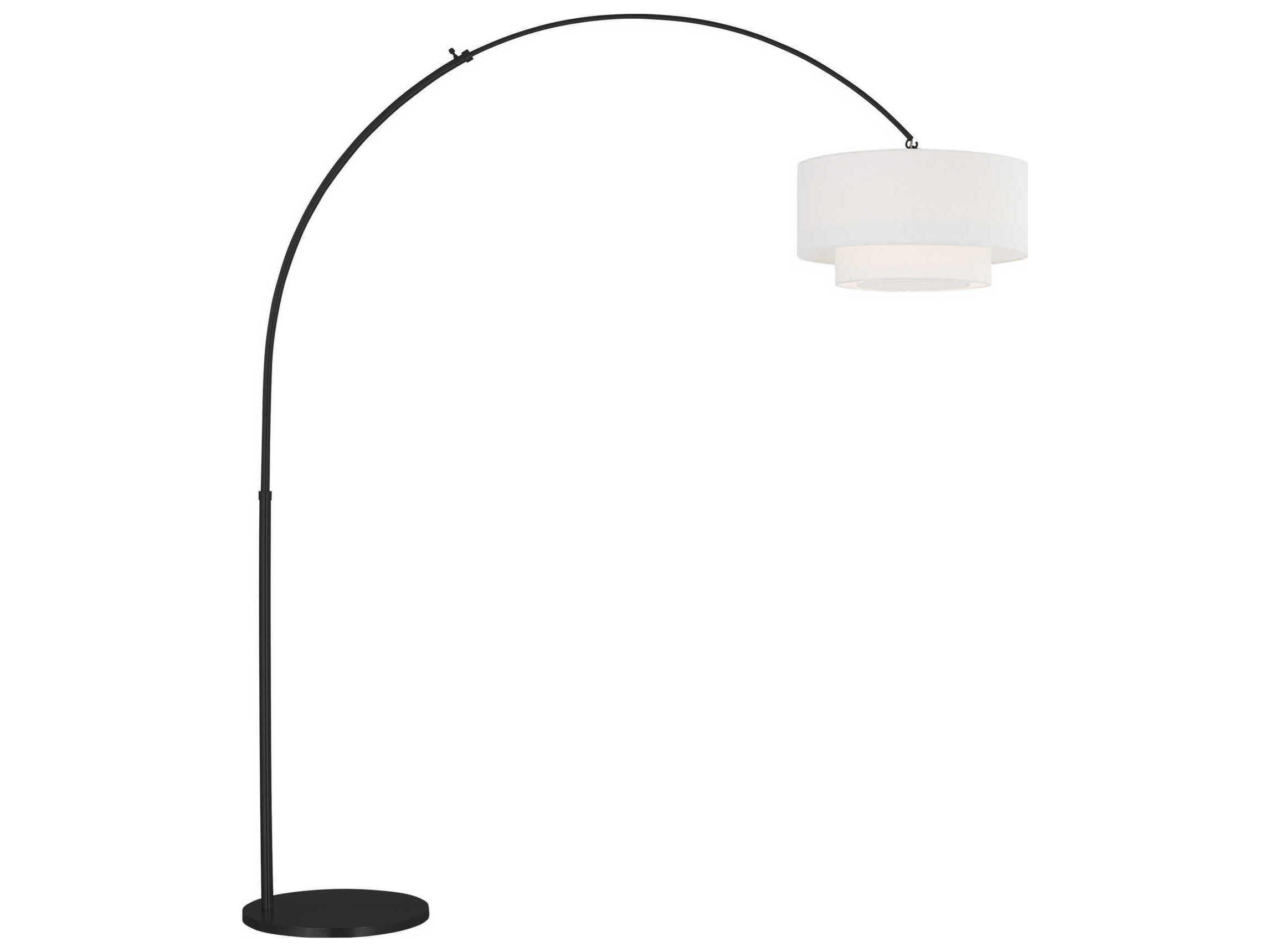 Visual Comfort Studio Sawyer Midnight Black White Linen Floor Lamp