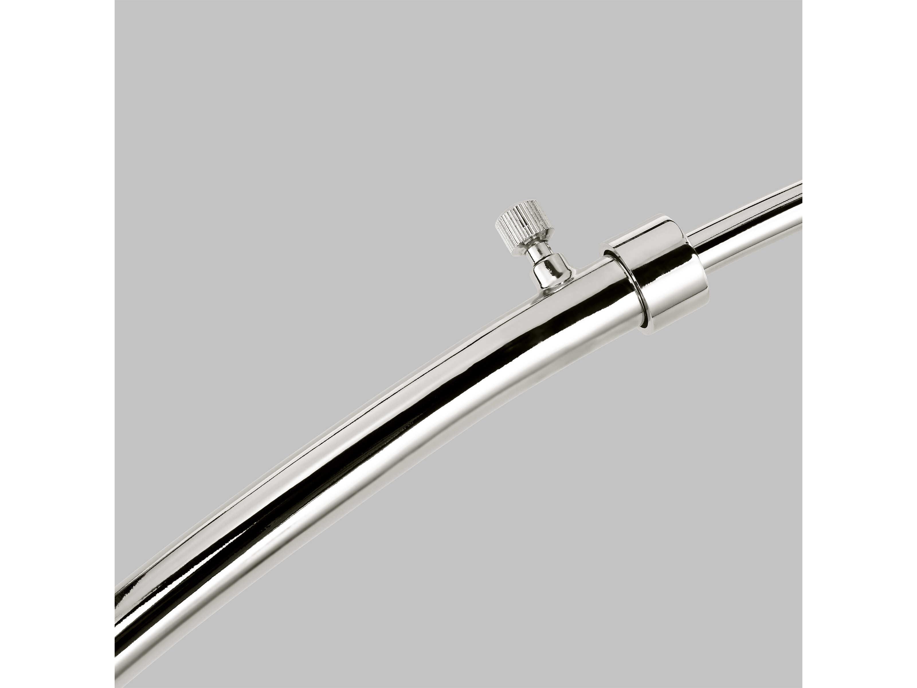 Visual Comfort Studio Sawyer Polished Nickel White Linen Fabric Floor Lamp