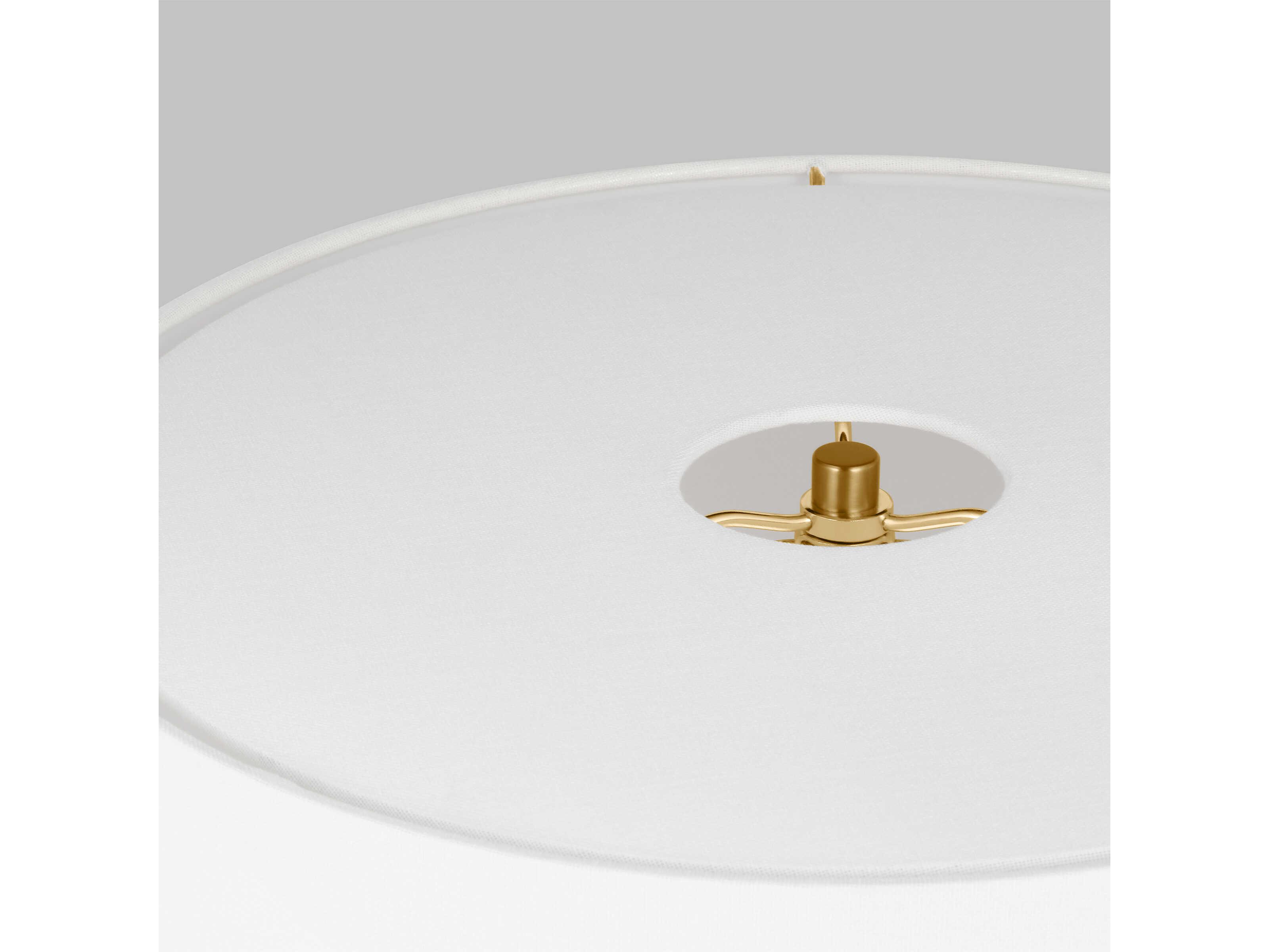 Visual Comfort Studio Monroe Burnished Brass Coral White Linen Fabric Pink Buffet Lamp