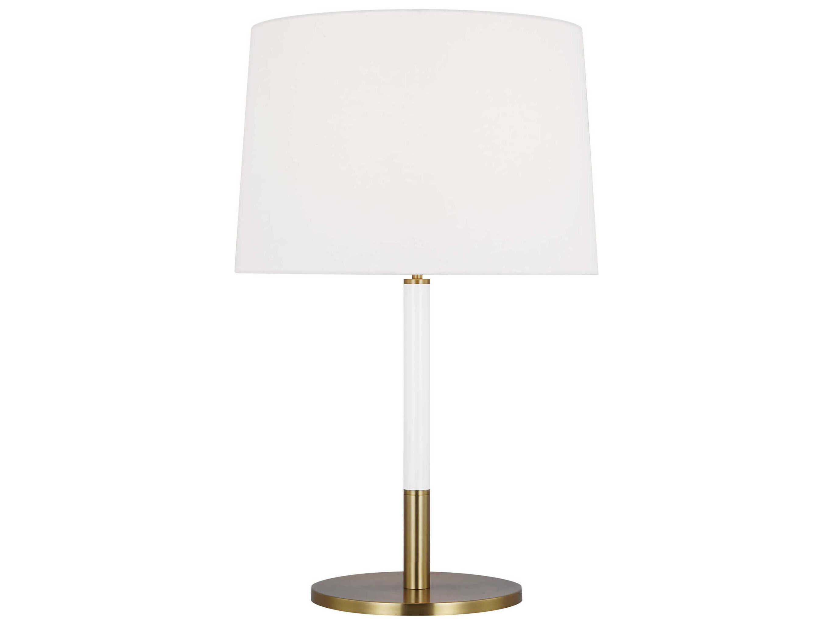 Visual Comfort Studio Monroe Burnished Brass Gloss White Linen Fabric Buffet Lamp