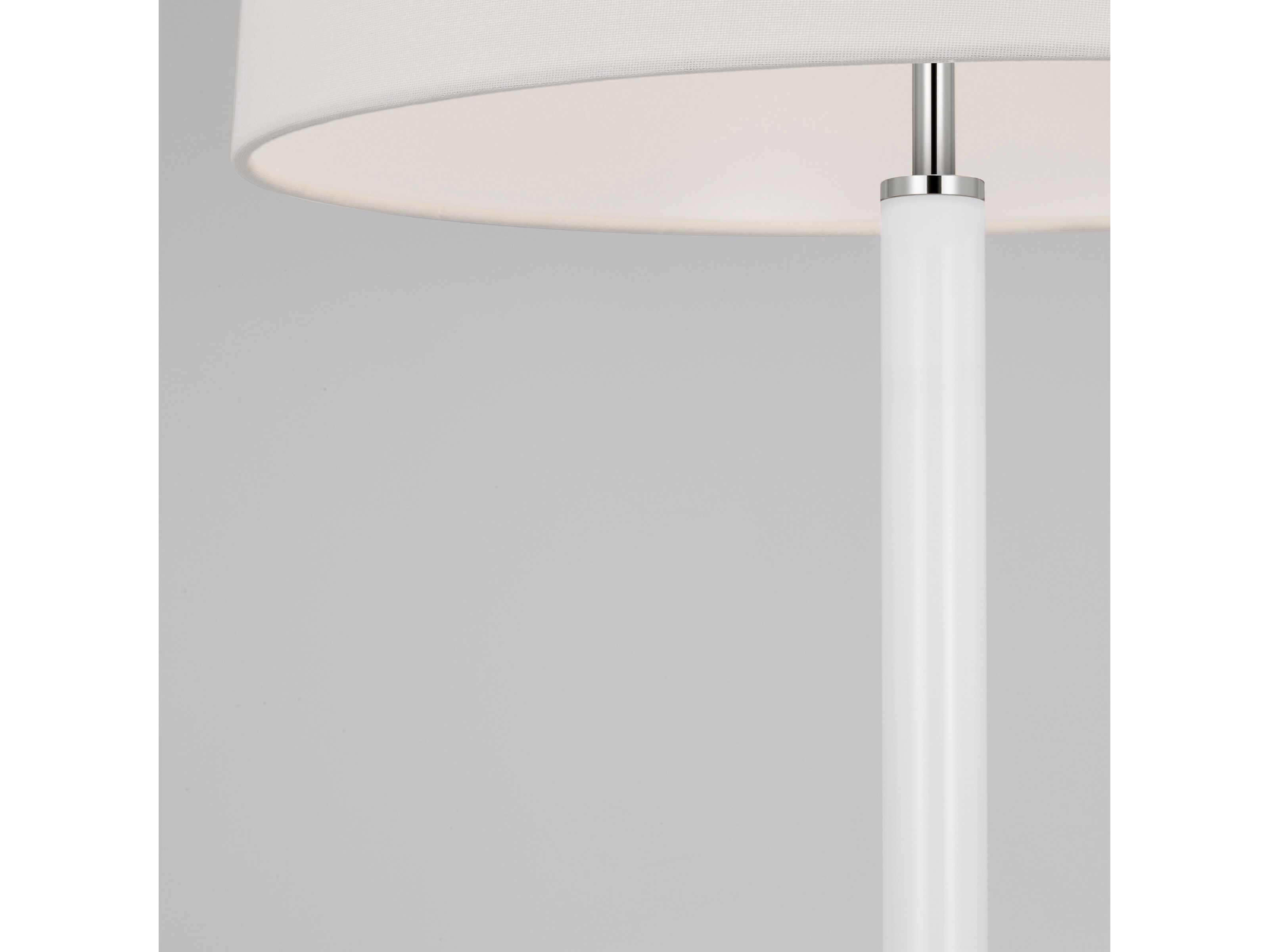 Visual Comfort Studio Monroe Polished Nickel Gloss White Linen Fabric Buffet Lamp