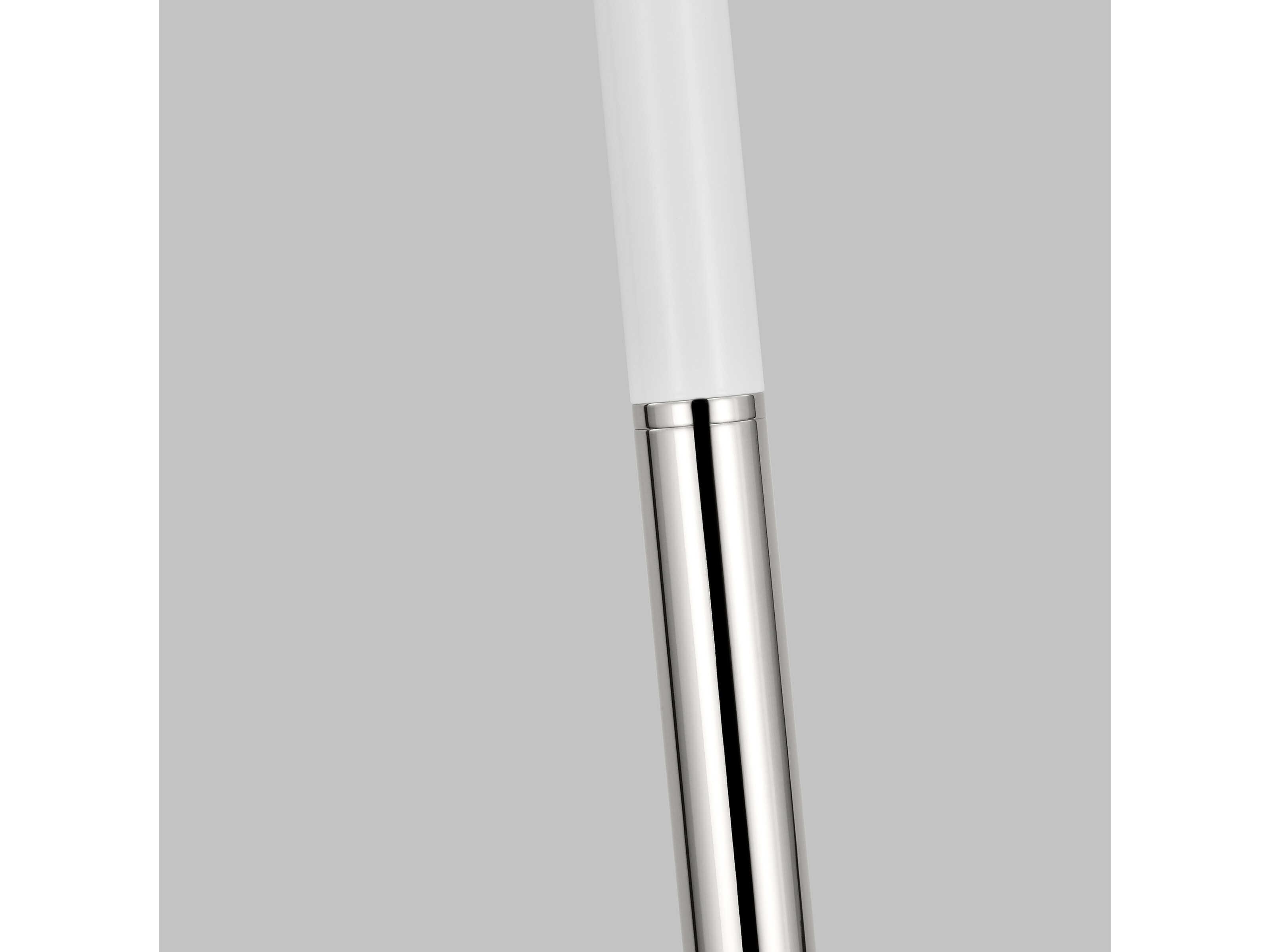 Visual Comfort Studio Monroe Polished Nickel Gloss White Linen Fabric Floor Lamp