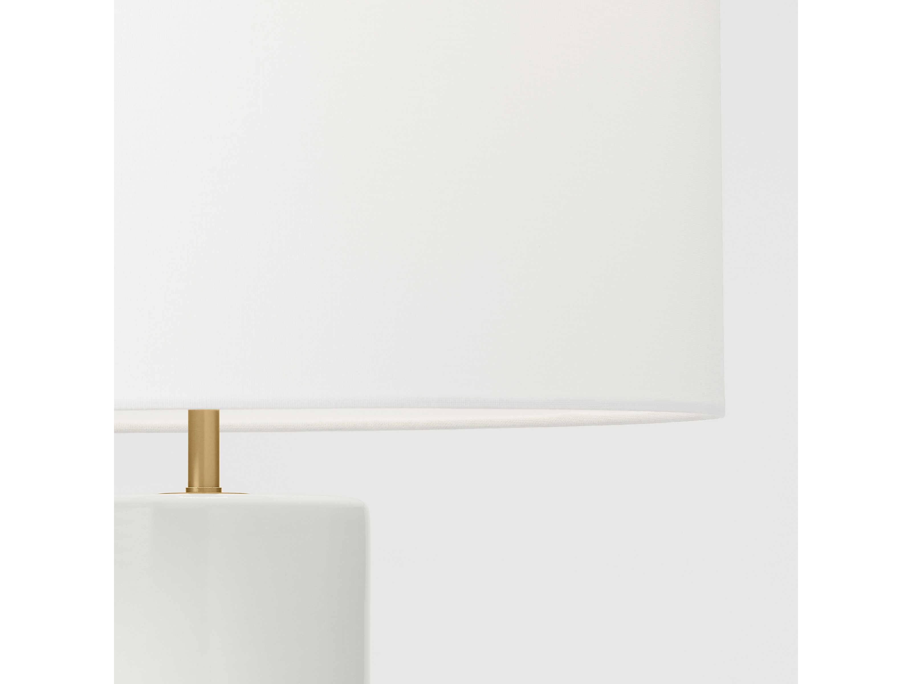 Visual Comfort Studio Cade Black White Linen Fabric Table Lamp