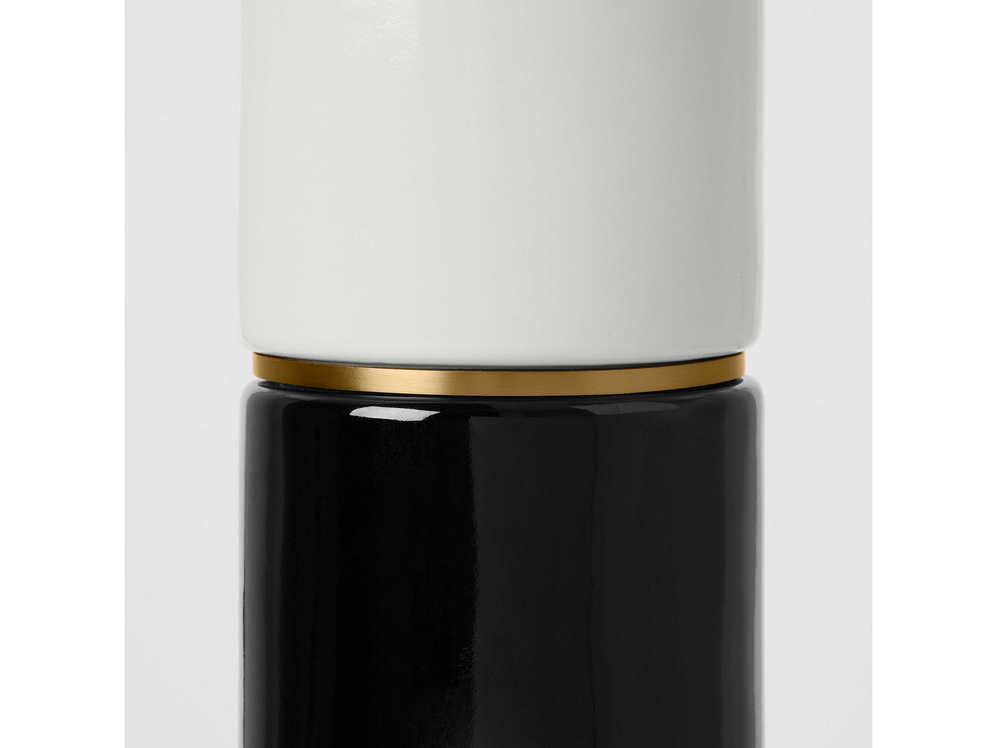 Visual Comfort Studio Cade Black White Linen Fabric Buffet Lamp