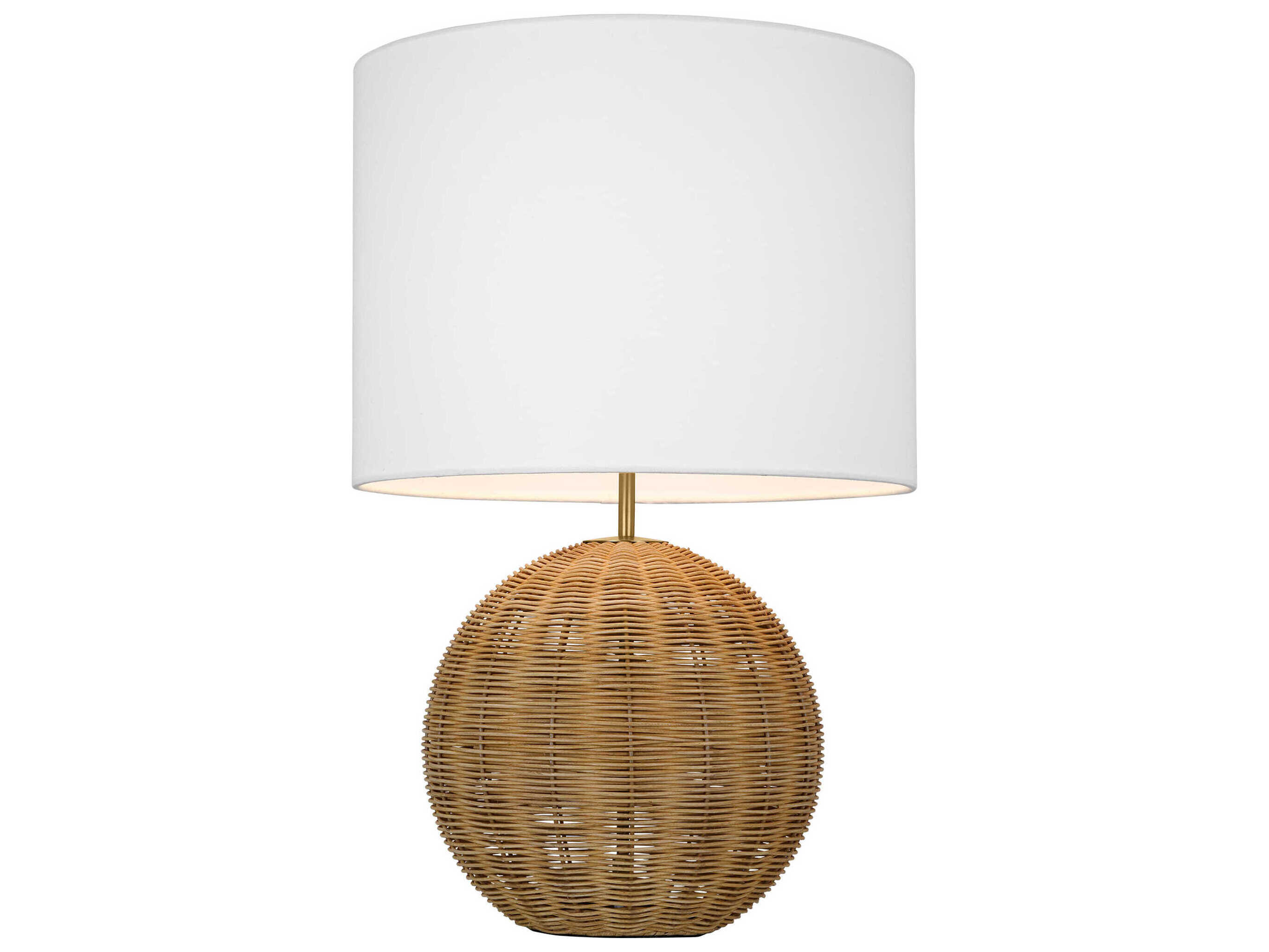 Visual Comfort Studio Mari Burnished Brass White Linen Fabric Table Lamp