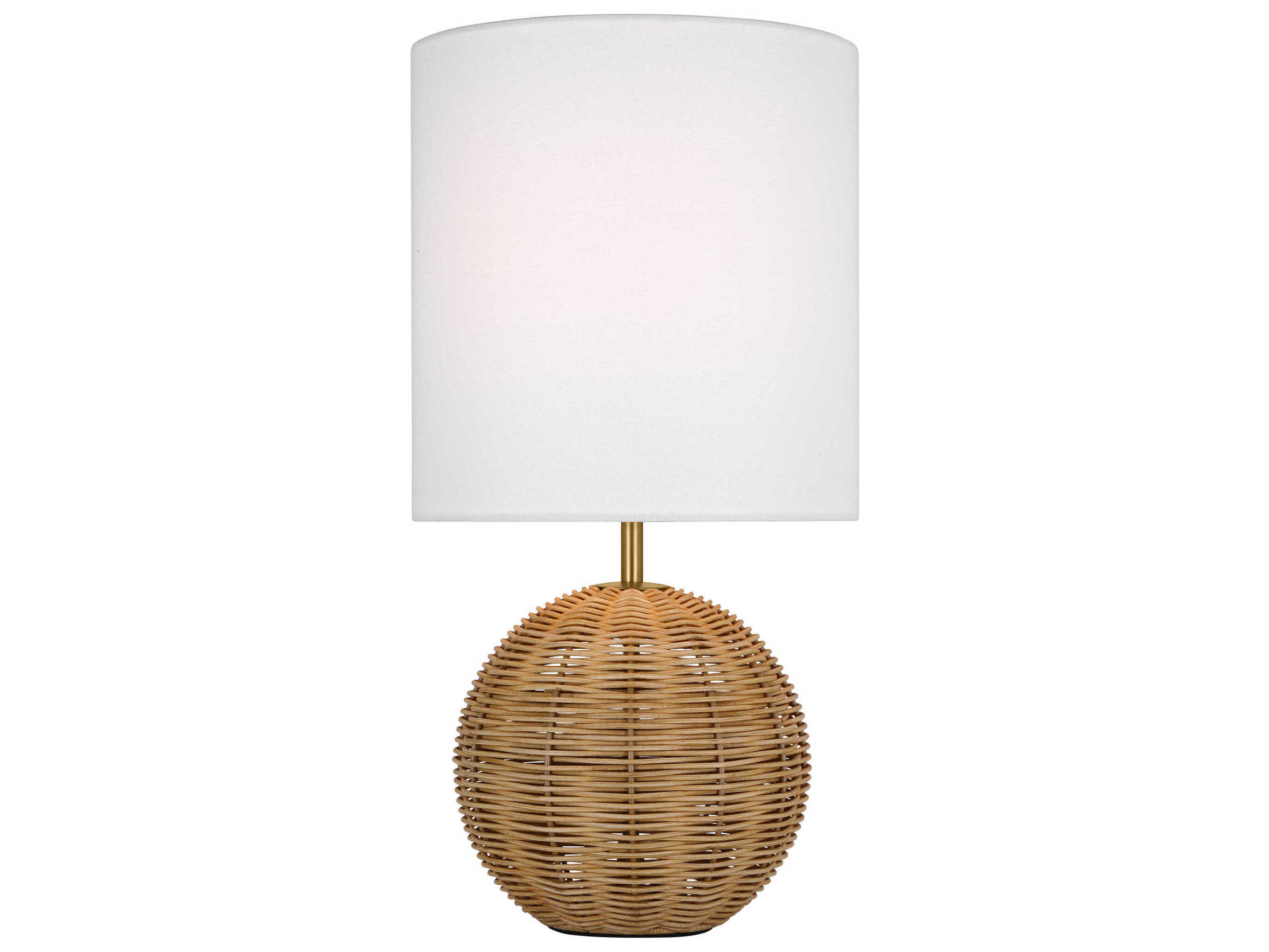 Visual Comfort Studio Mari Burnished Brass White Linen Fabric Table Lamp