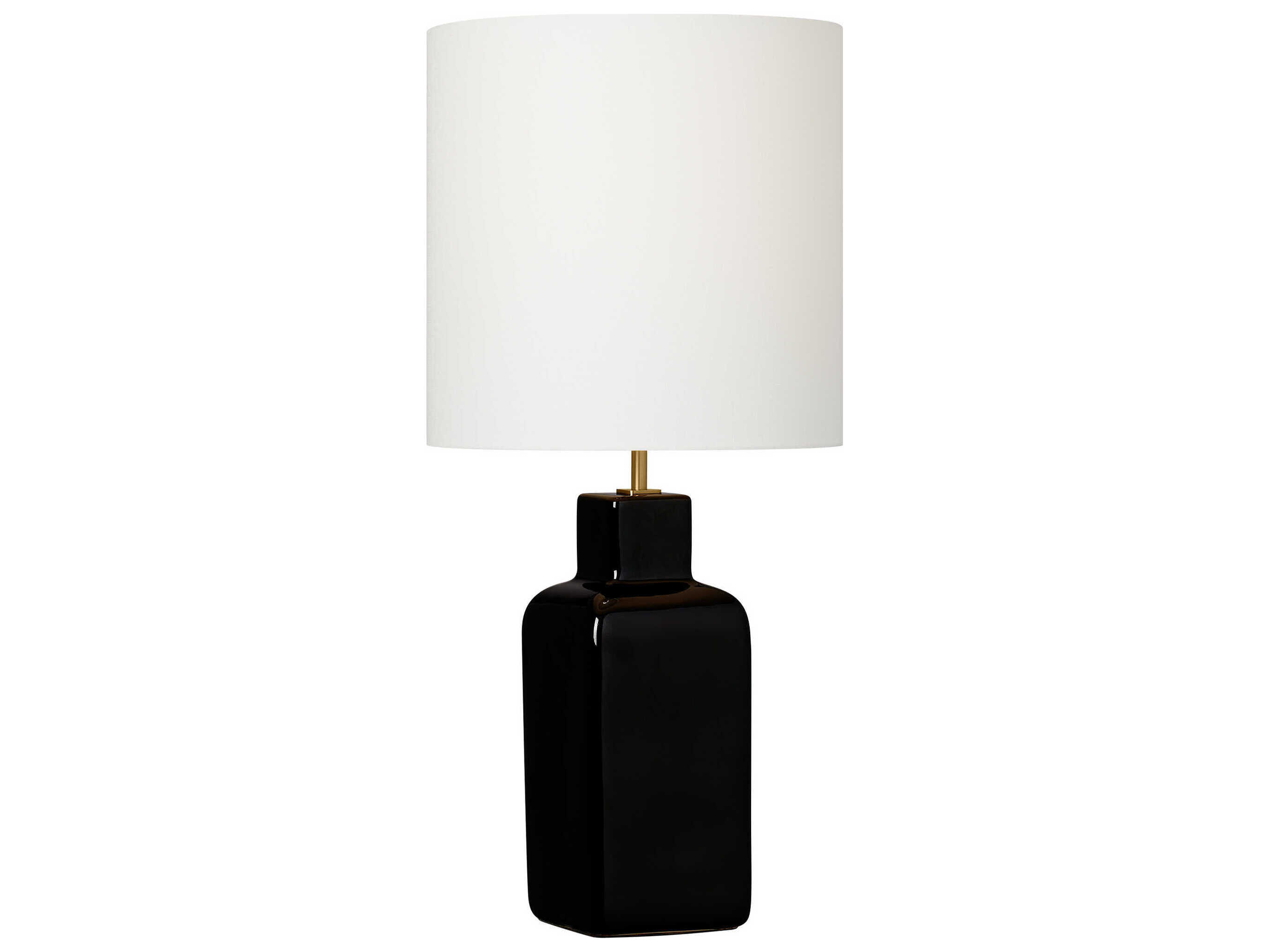 Visual Comfort Studio Anderson Black White Linen Buffet Lamp