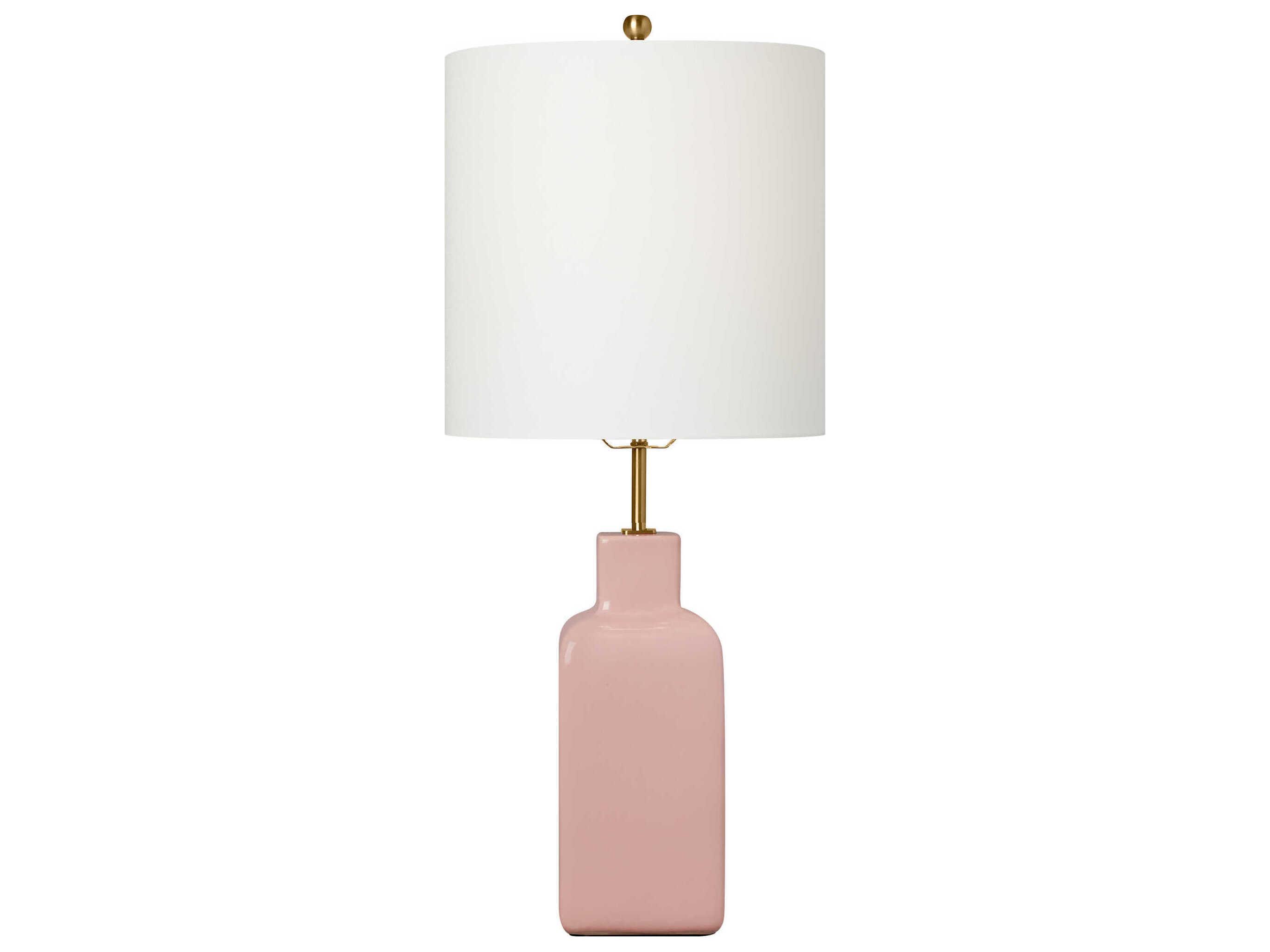 Visual Comfort Studio Anderson Rose White Linen Pink Buffet Lamp