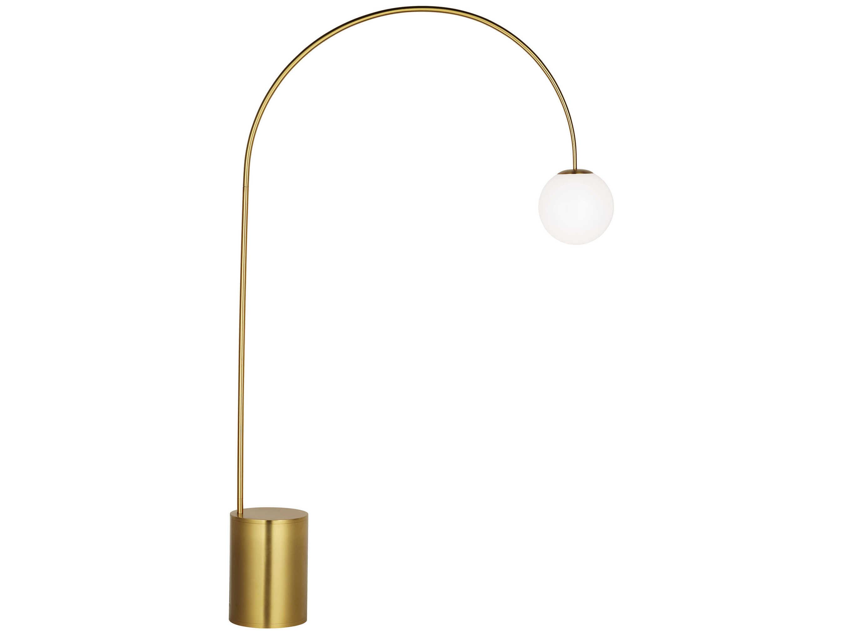 Visual Comfort Studio Noemie Burnished Brass Milk Glass Floor Lamp