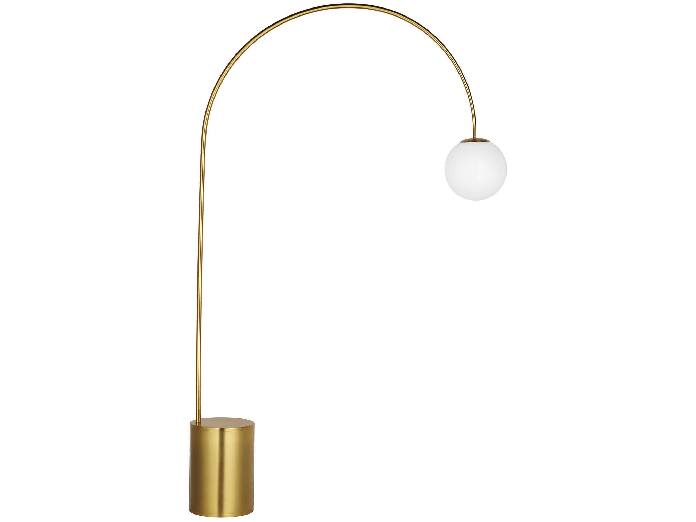 Visual Comfort Studio Noemie Burnished Brass Milk Glass Floor Lamp