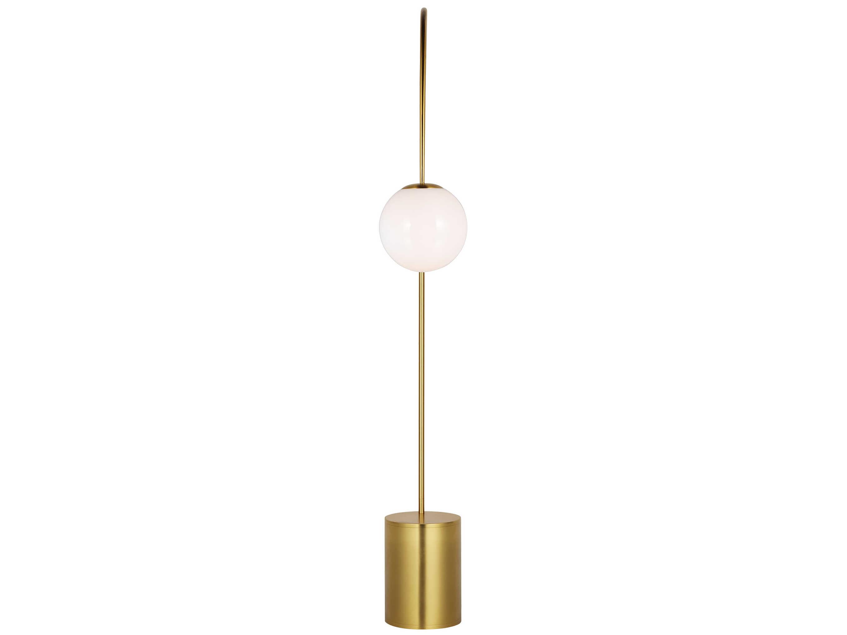 Visual Comfort Studio Noemie Burnished Brass Milk Glass Floor Lamp