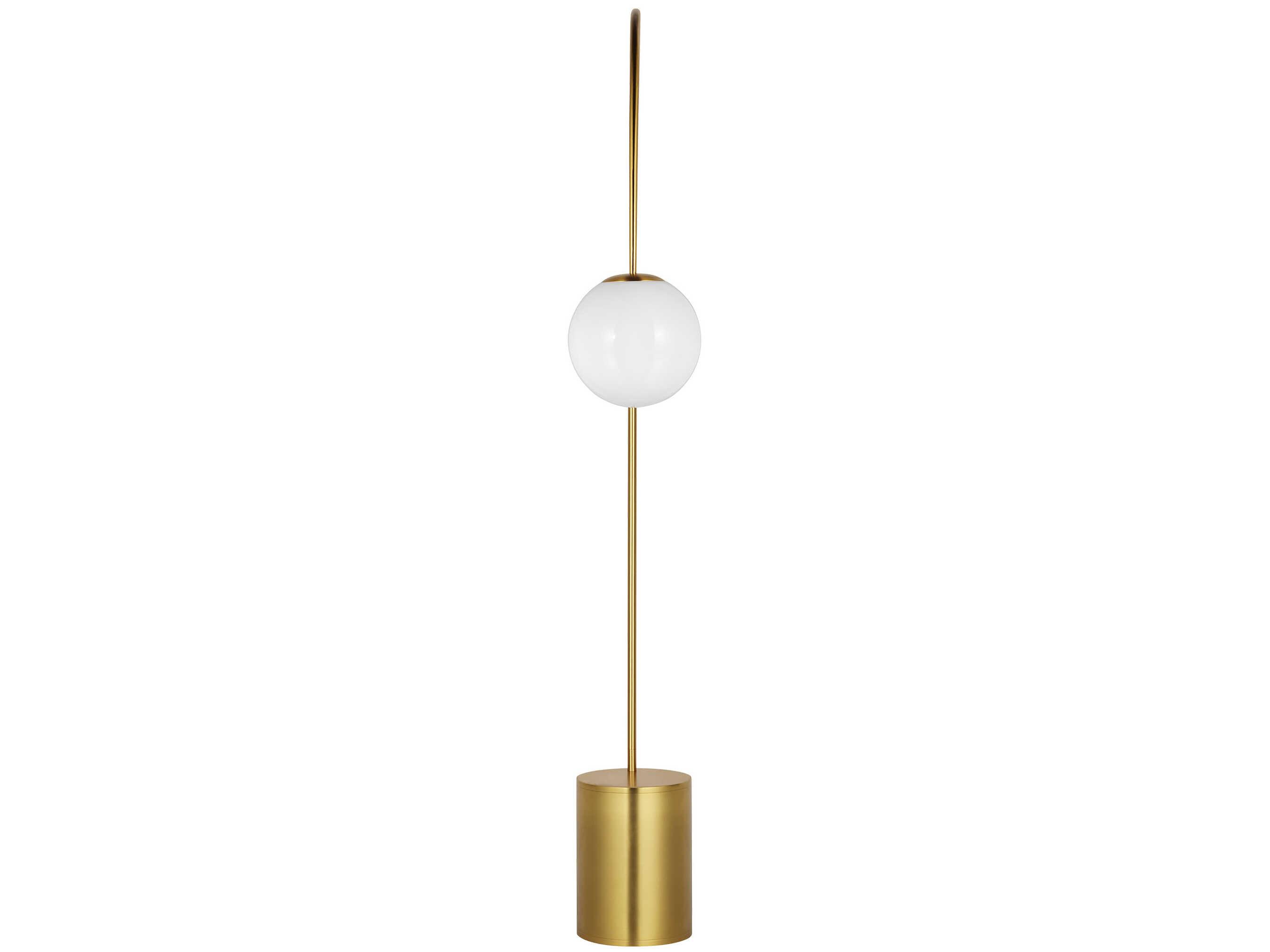 Visual Comfort Studio Noemie Burnished Brass Milk Glass Floor Lamp