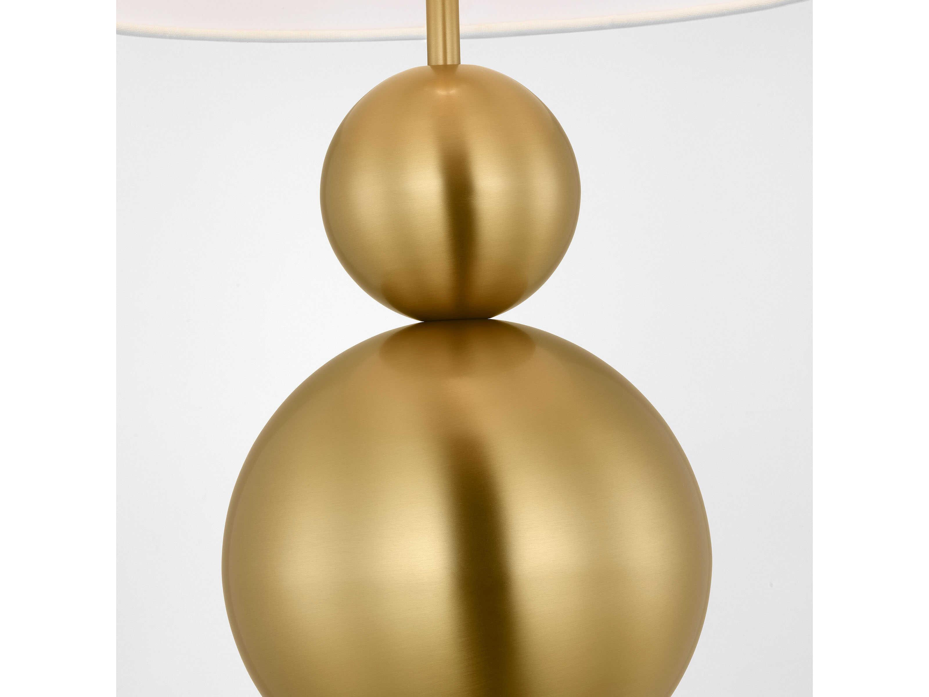 Visual Comfort Studio Suki Burnished Brass White Linen Table Lamp