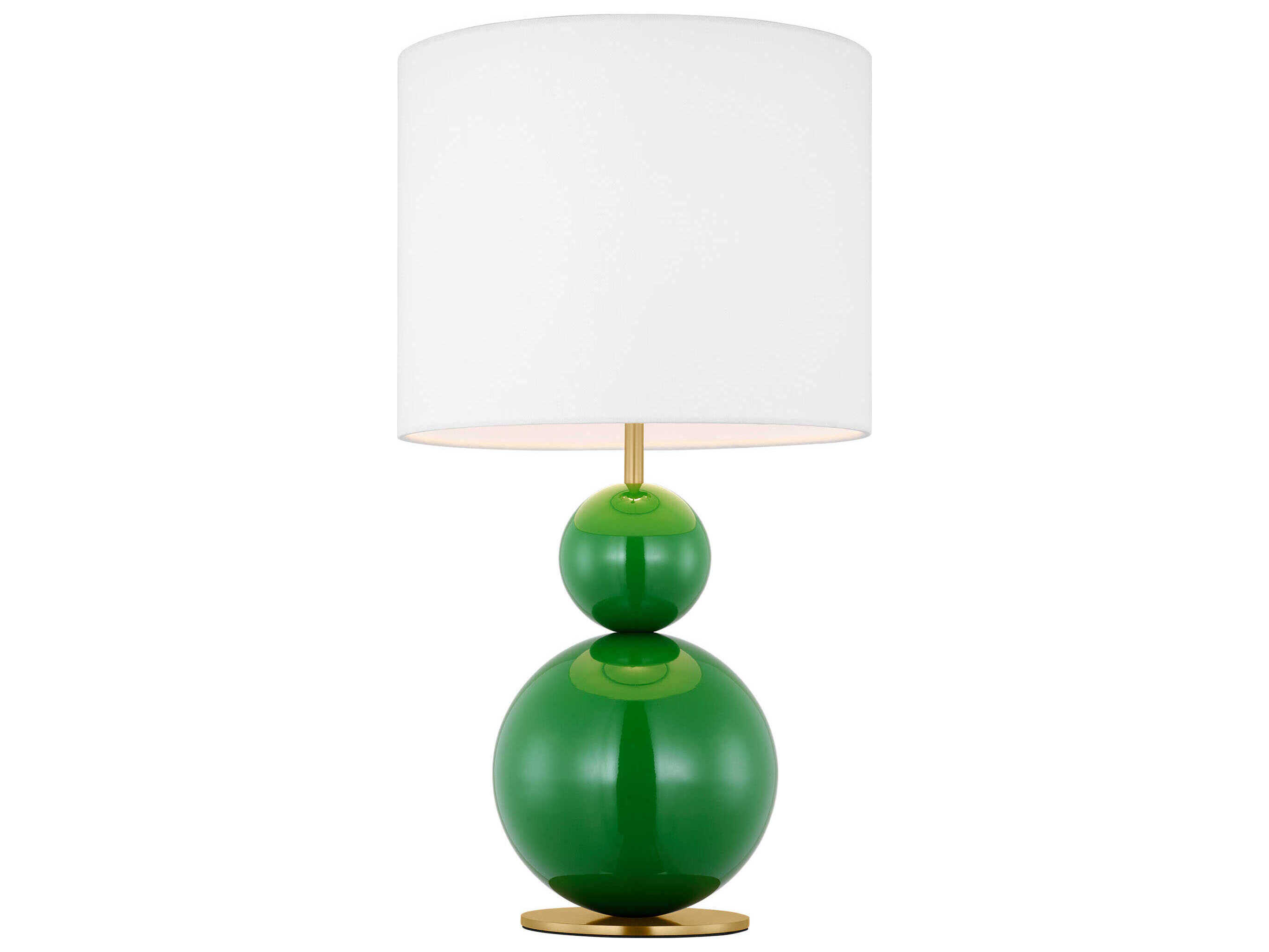 Visual Comfort Studio Suki Green White Linen Table Lamp