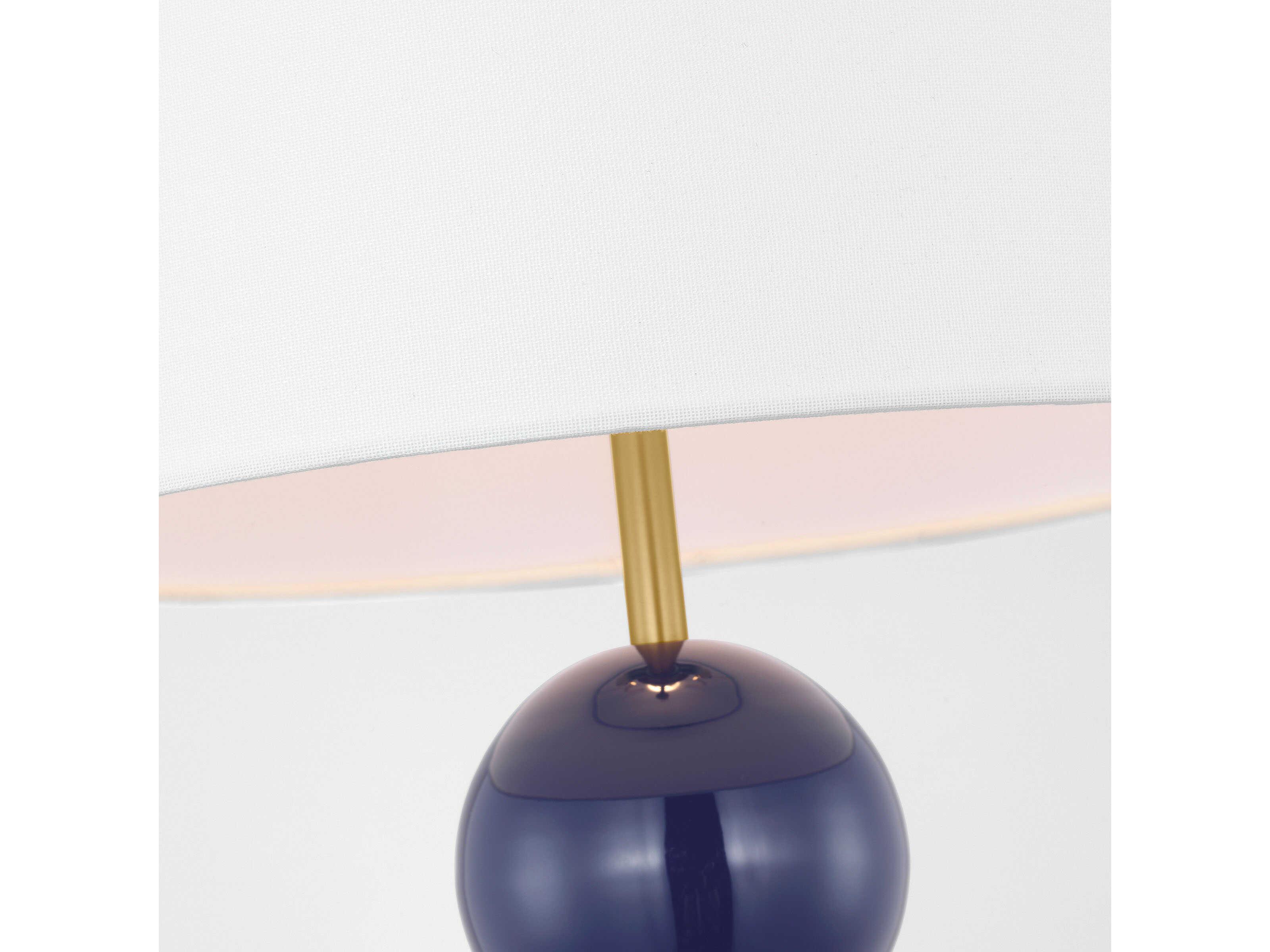 Visual Comfort Studio Suki Navy White Linen Blue Table Lamp