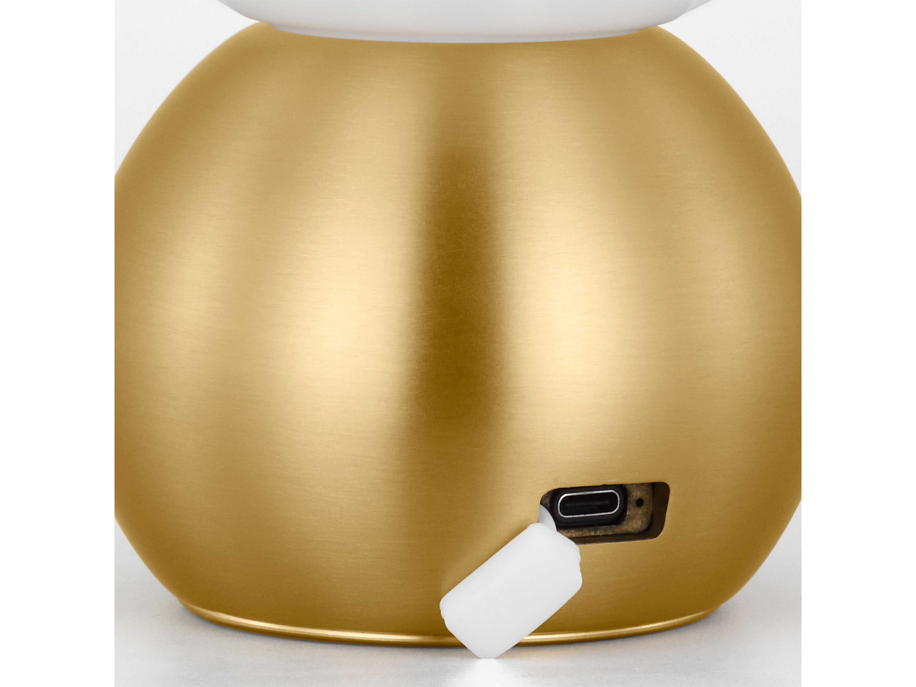 Visual Comfort Studio Suki Burnished Brass Milk Glass Table Lamp