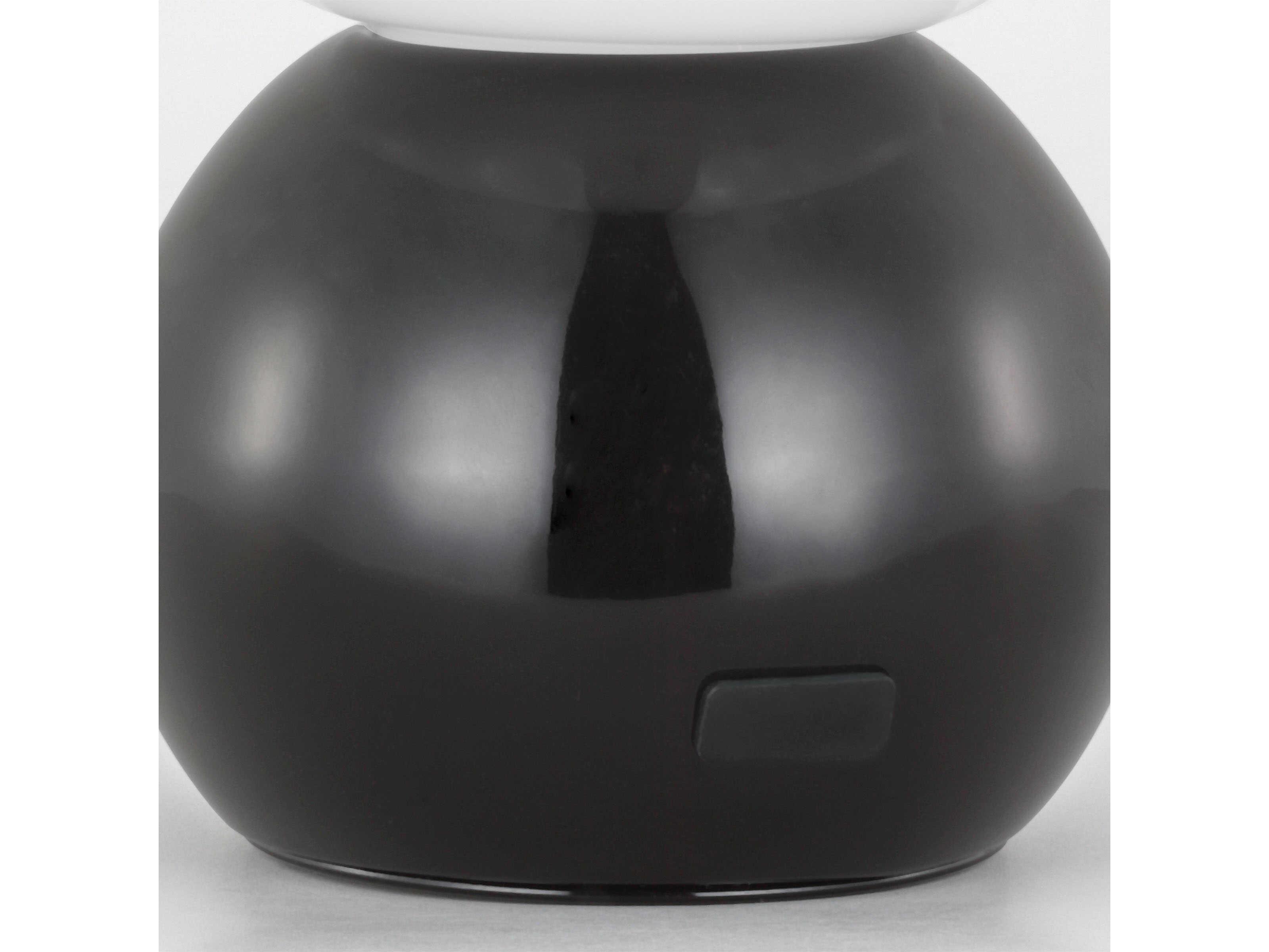 Visual Comfort Studio Suki Gloss Black Milk Glass Table Lamp