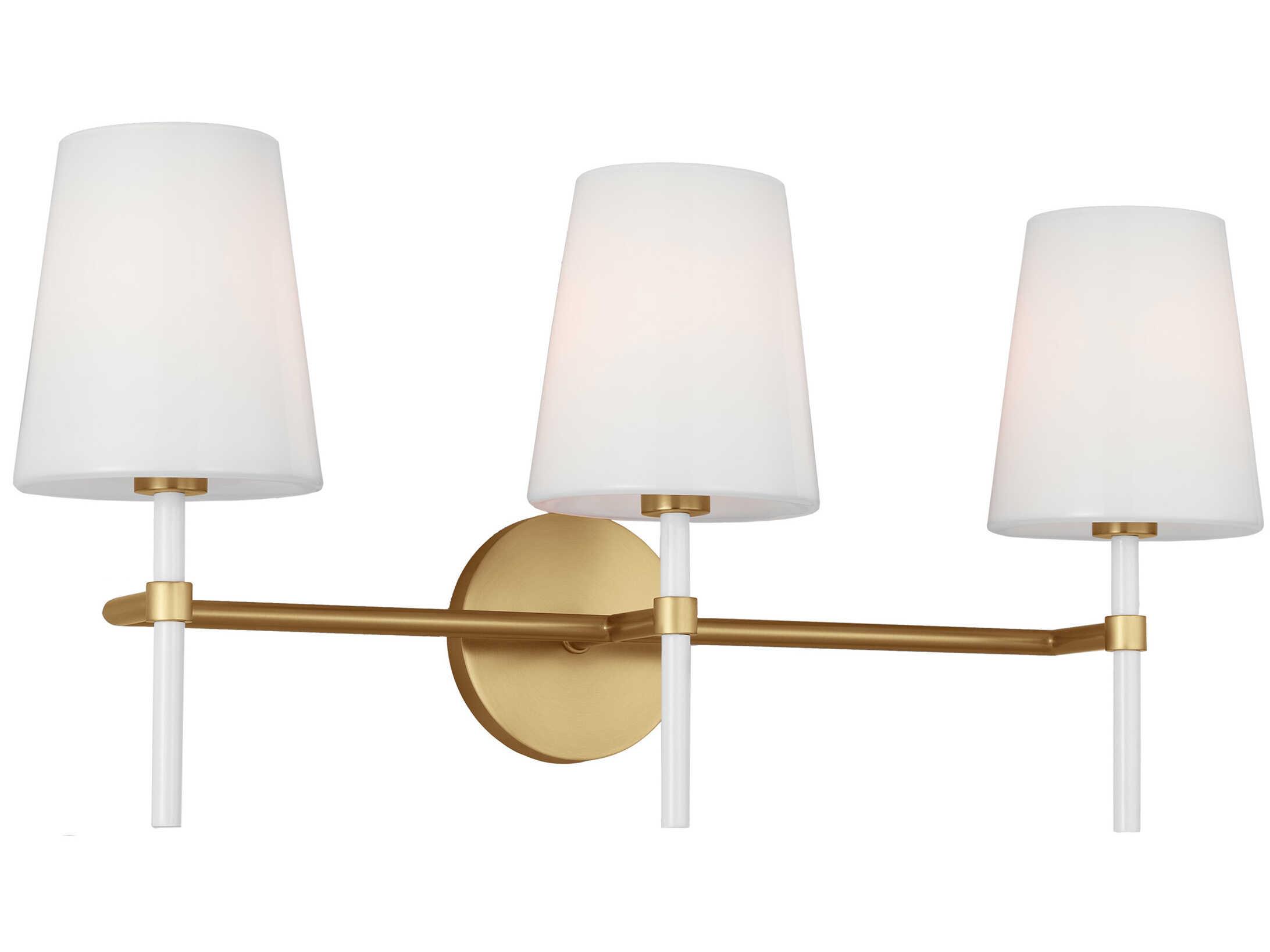Visual Comfort Studio Monroe 3-Light Burnished Brass Vanity Light