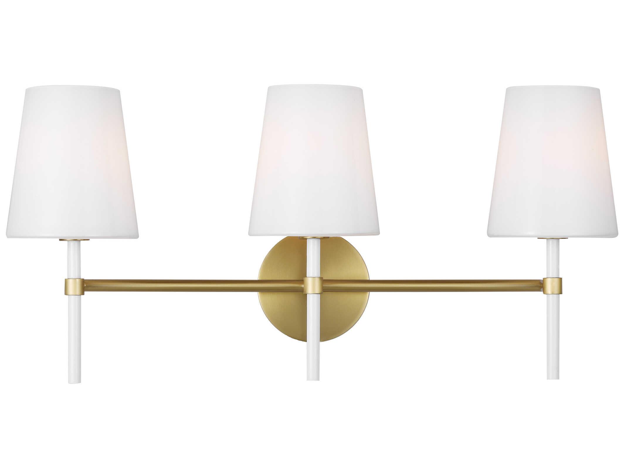 Visual Comfort Studio Monroe 3-Light Burnished Brass Vanity Light