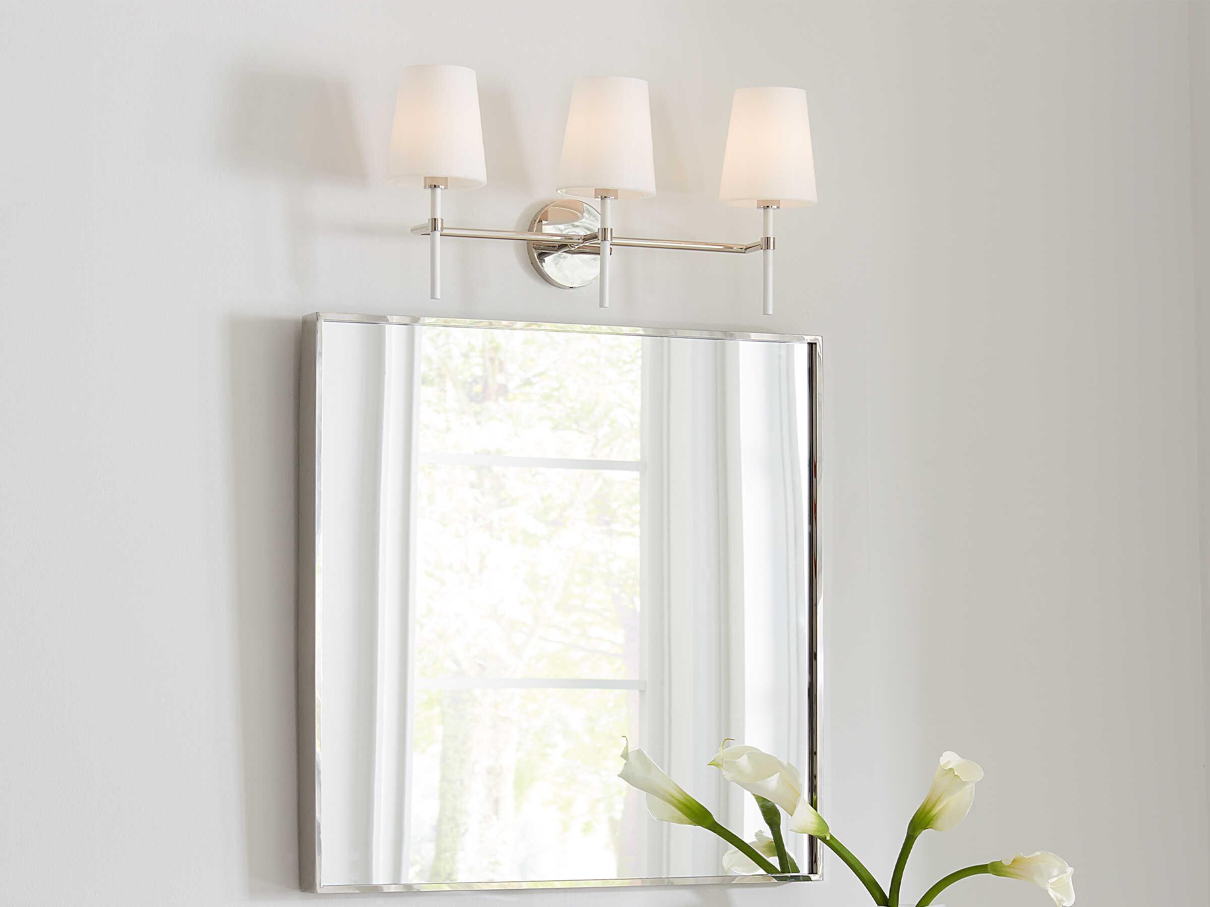 Visual Comfort Studio Monroe 3-Light Polished Nickel Vanity Light