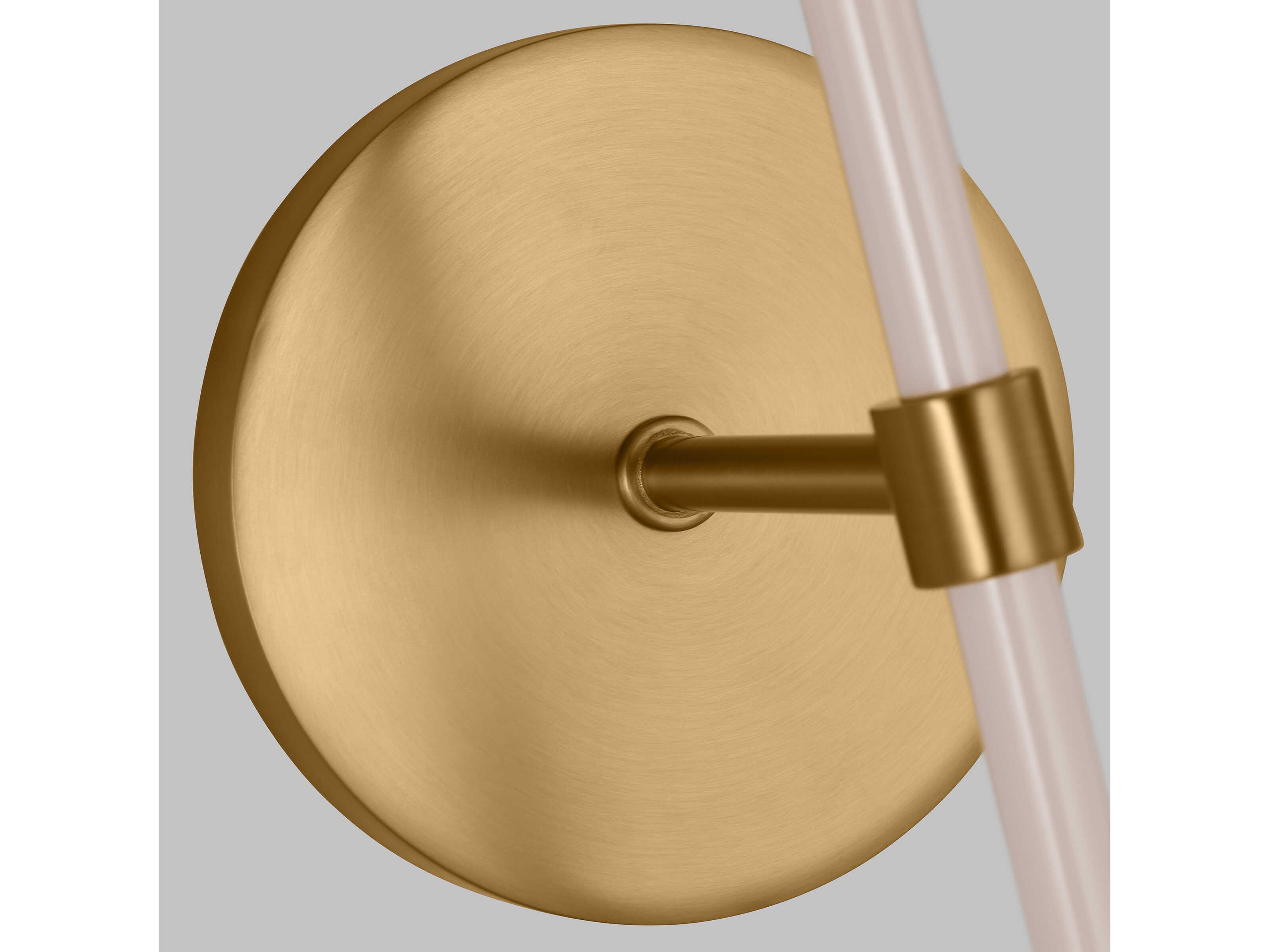 Visual Comfort Studio Monroe 1-Light Burnished Brass Blush Pink Wall Sconce