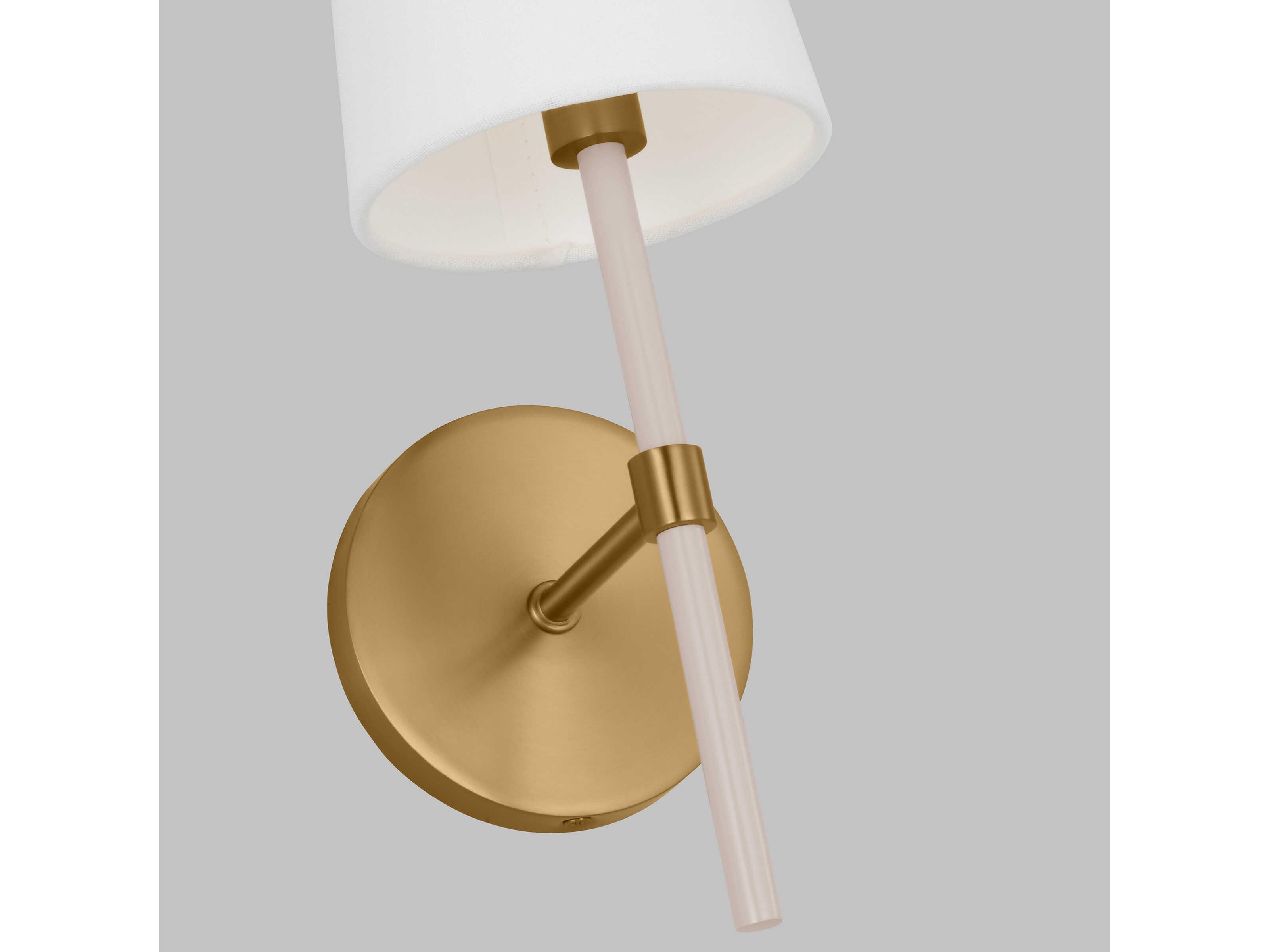 Visual Comfort Studio Monroe 1-Light Burnished Brass Blush Pink Wall Sconce