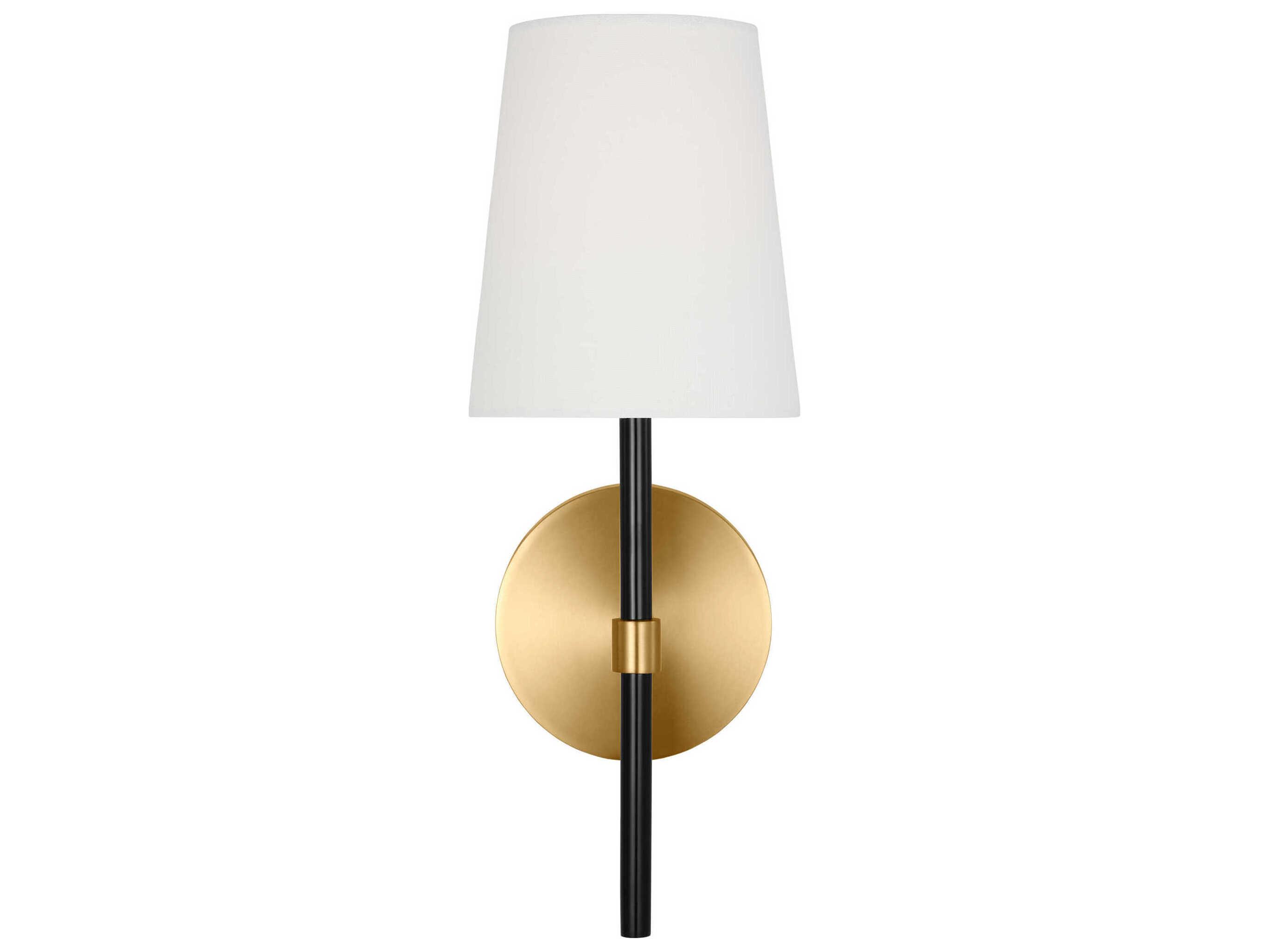 Visual Comfort Studio Monroe 1-Light Burnished Brass Black Wall Sconce