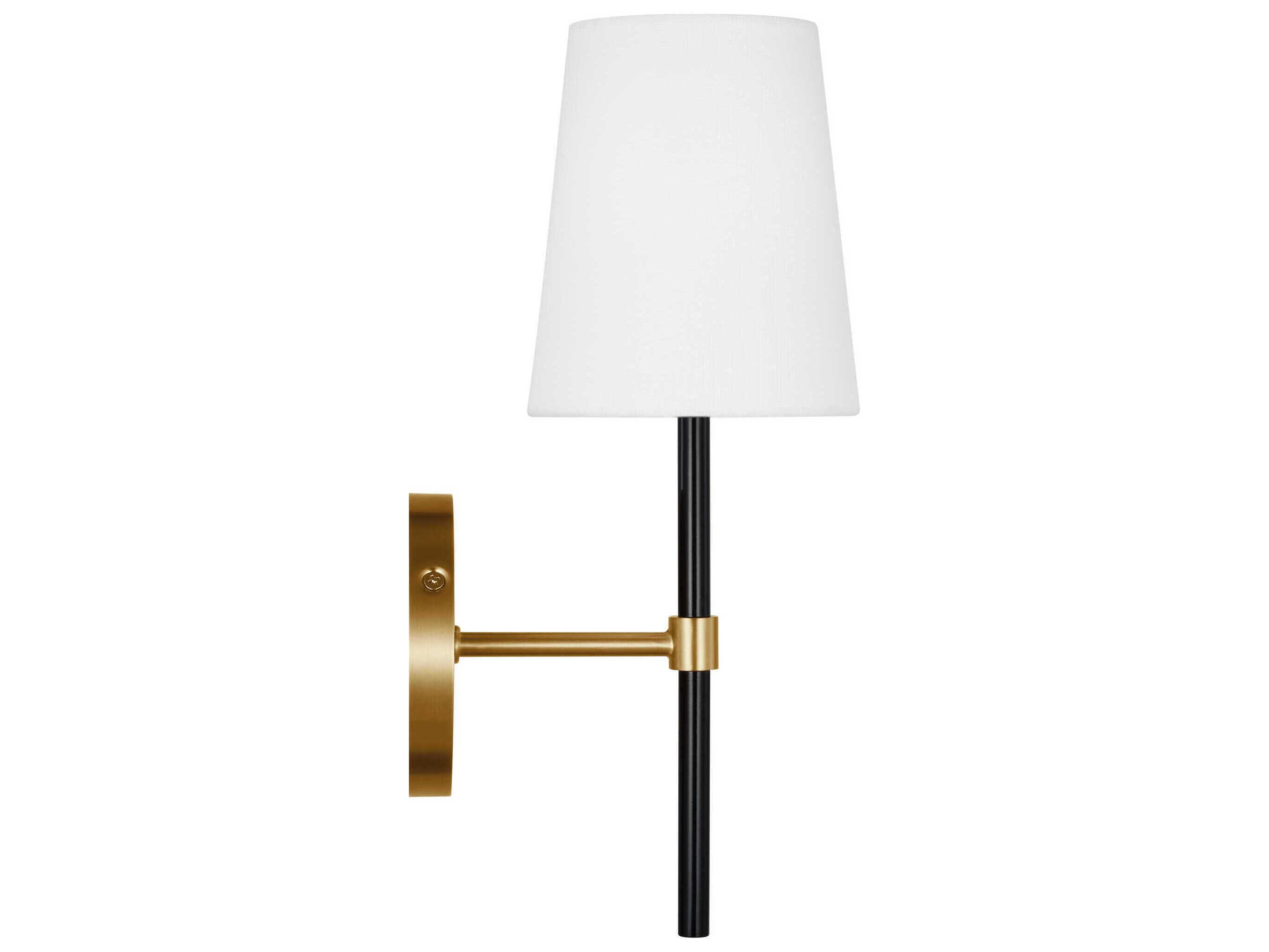 Visual Comfort Studio Monroe 1-Light Burnished Brass Black Wall Sconce