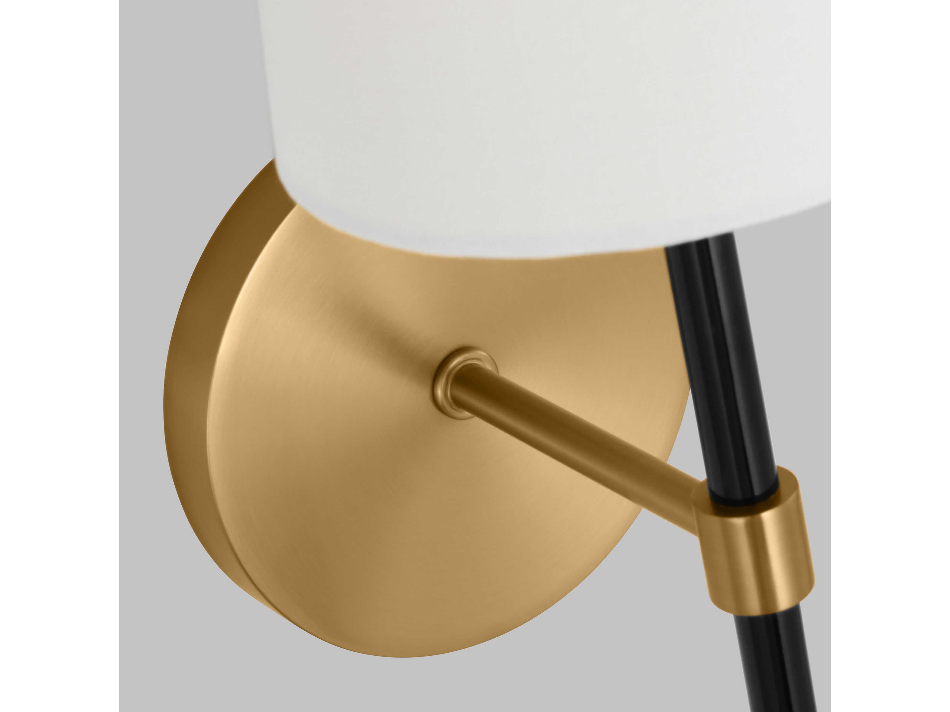 Visual Comfort Studio Monroe 1-Light Burnished Brass Black Wall Sconce
