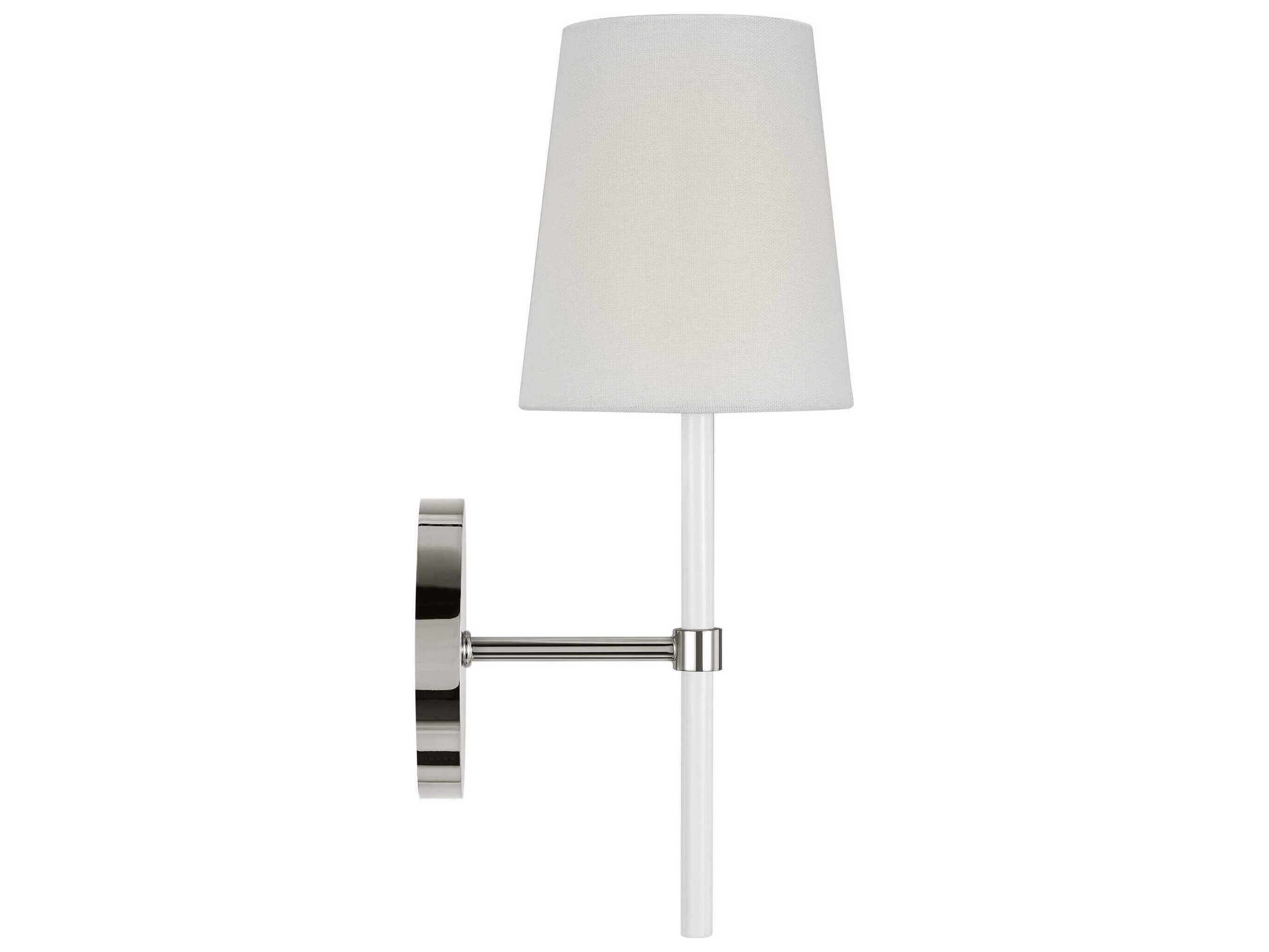 Visual Comfort Studio Monroe 1-Light Polished Nickel Gloss White Wall Sconce