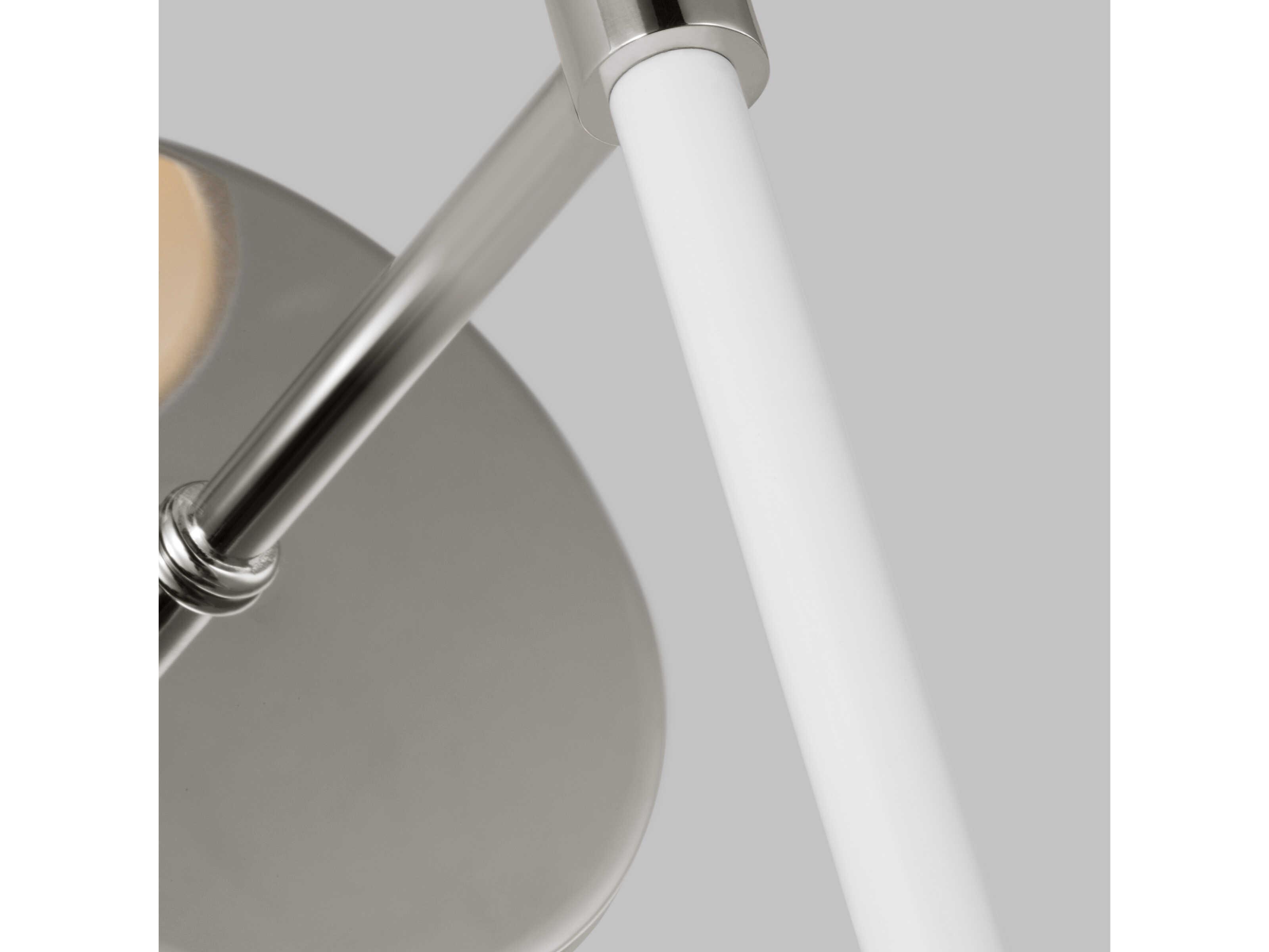 Visual Comfort Studio Monroe 1-Light Polished Nickel Gloss White Wall Sconce