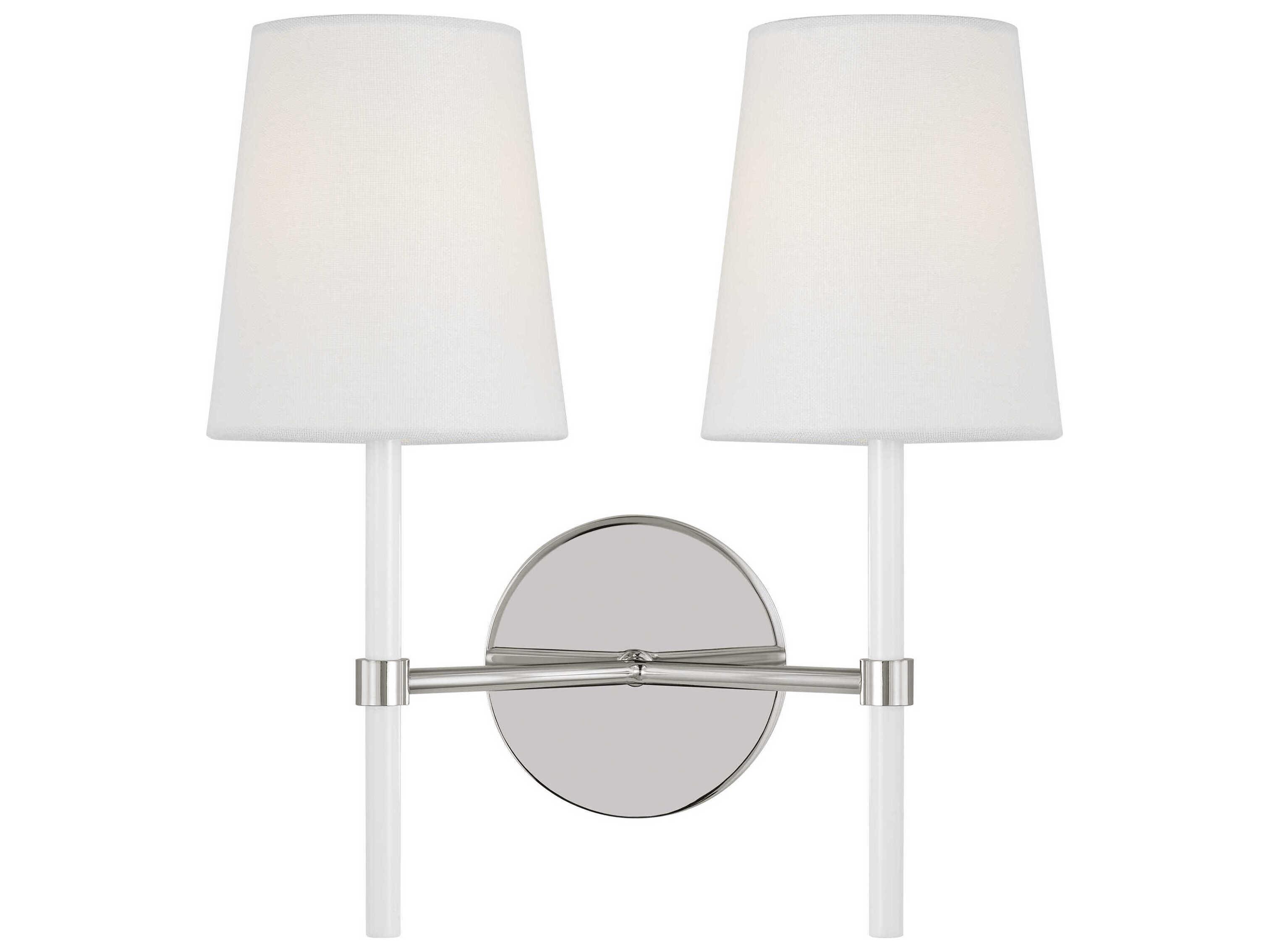 Visual Comfort Studio Monroe 2-Light Polished Nickel Wall Sconce