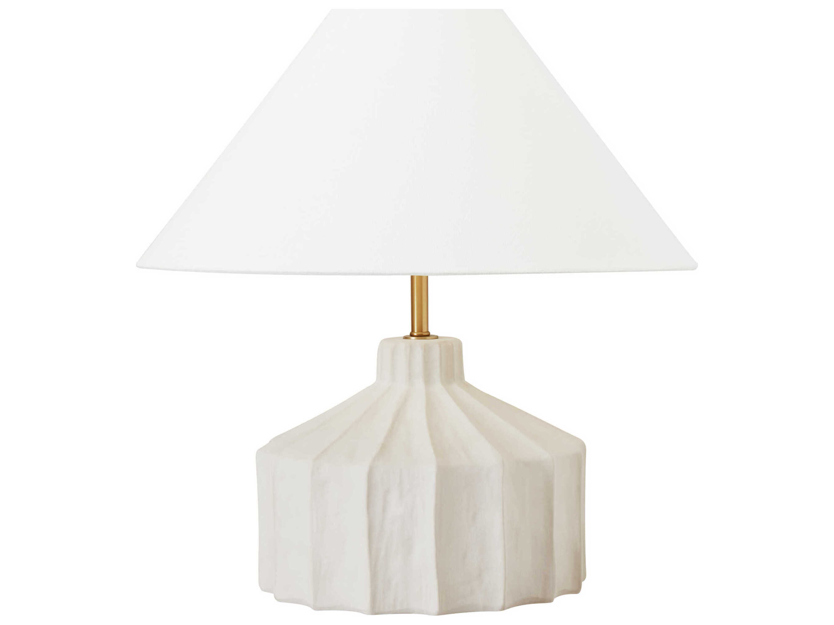 Visual Comfort Studio Veneto Matte Concrete White Linen Fabric Table Lamp