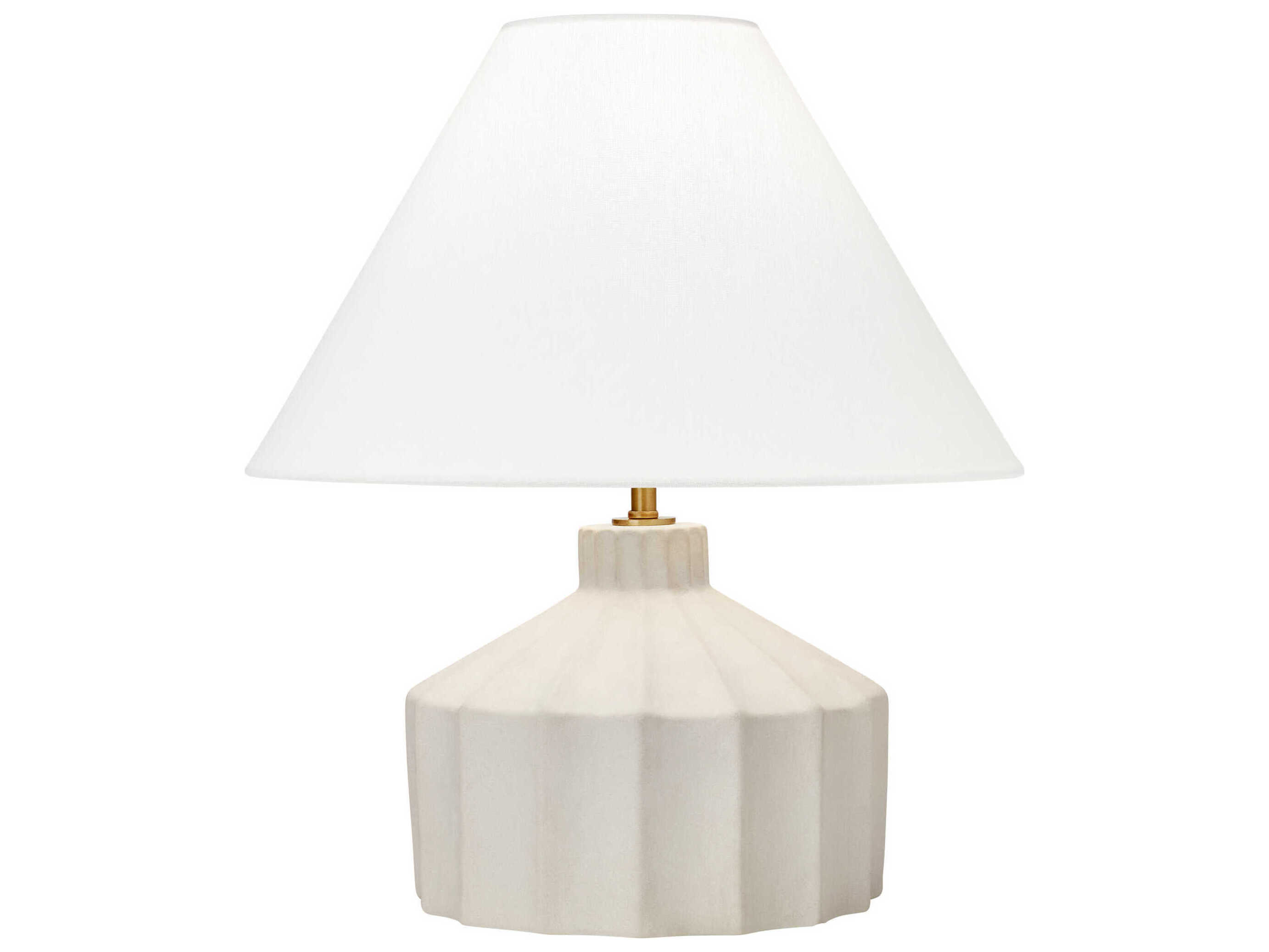 Visual Comfort Studio Veneto Matte Concrete White Linen Fabric Table Lamp